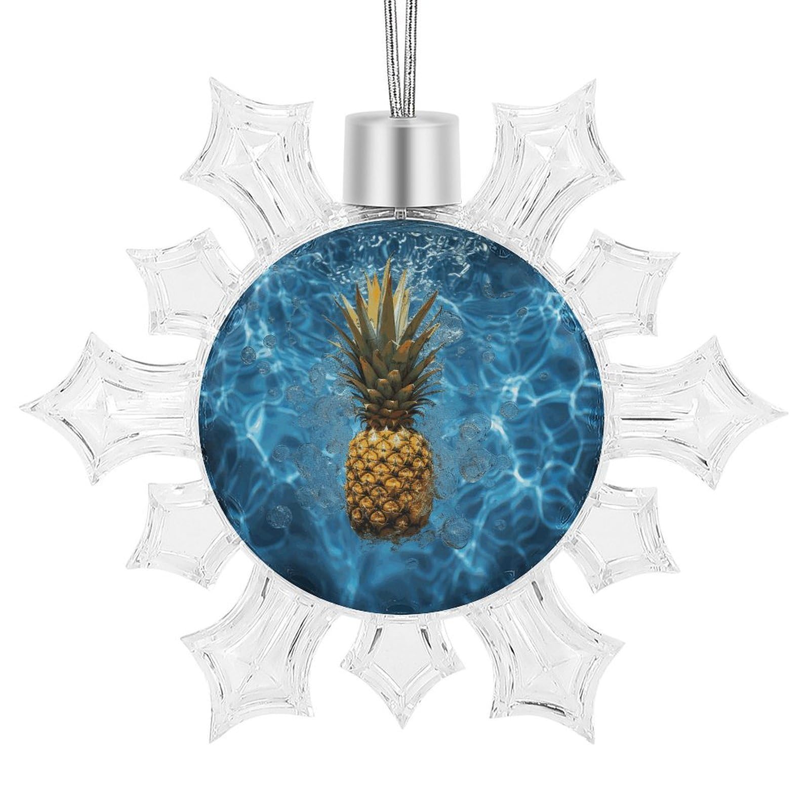 Pineapple in The Pool Snowflake Decorations, Winter Snowflake Ornaments Christmas Party Decorations Christmas Tree Decorations for Xmas Tree Winter New Year Party Supplies