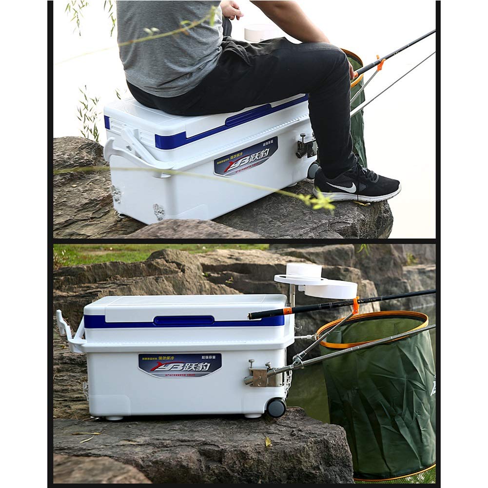 Isolierte Angelbox mit Sitz und Hebebein, 42 l, Angelausrüstung, Zubehör – Kühllagerzeit 72 Stunden