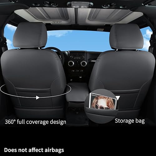 Miniatura 6 de GIANT PANDA Juego completo de fundas de asiento de coche personalizadas para Jeep Wrangler 2 puertas JK Sport Sahara Rubicon Freedom Willys Wheeler