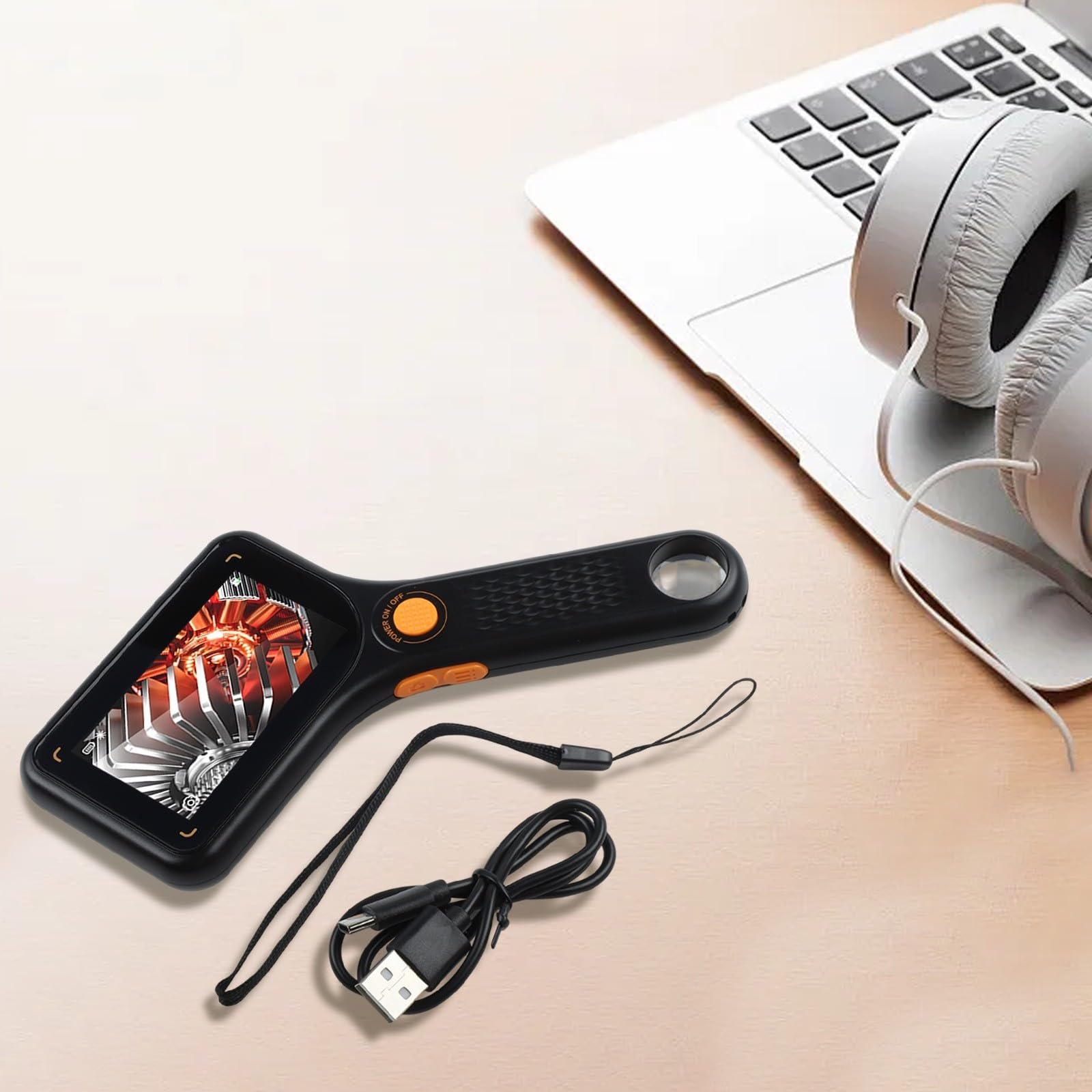Microscopio digital de bolsillo 500X con pantalla IPS de 3 pulgadas y 8 luces LED para coleccionistas, lupa USB portátil para joyeros, inspección de tricomas