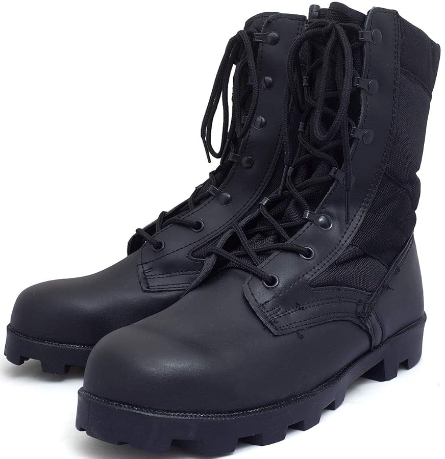 DEISEL DBG ミリタリーブーツ 黒 レザーとキャンバス製 ハイカット nof191504102_1.jpg