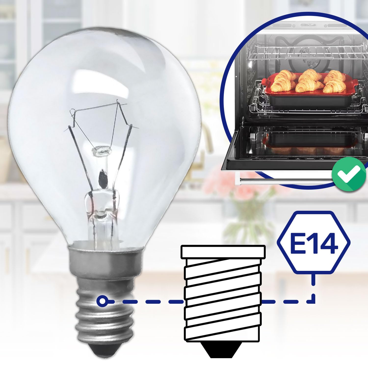 MONTERAL Żarówka do piekarnika E14 230V 40W 300°C z oryginalnym kodem 00057874 dla Bosch, Siemens, Electrolux i AEG