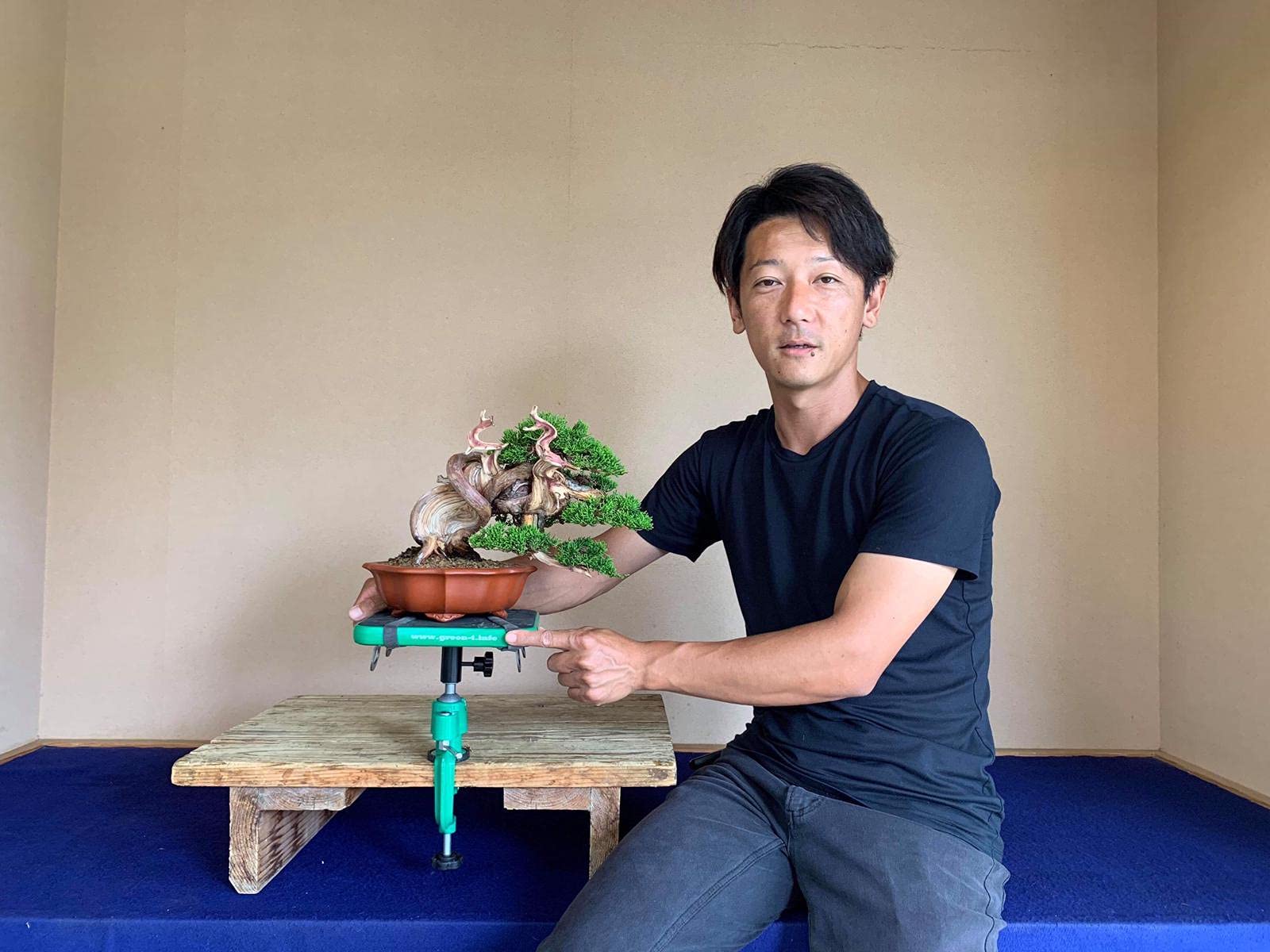 Tavolo professionale da lavoro con ventosa per Bonsai Shohin Green-T