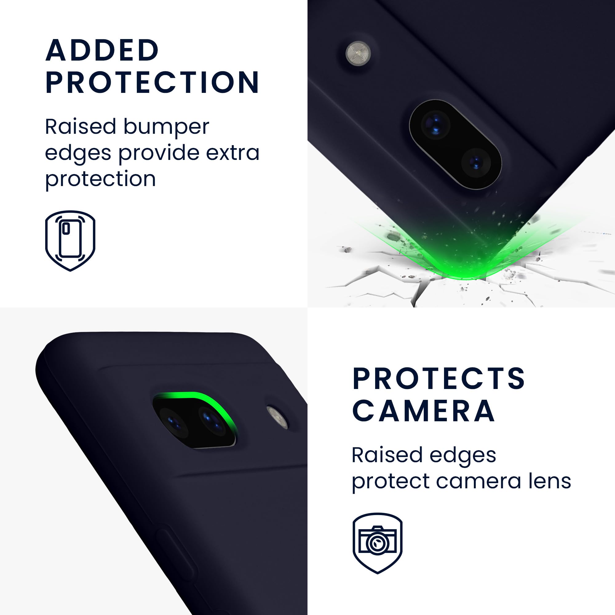 kwmobile Case Compatible with Google Pixel 7a Case - TPU Silicone Phone Cover with Soft Finish - Deep Ocean - Image 3