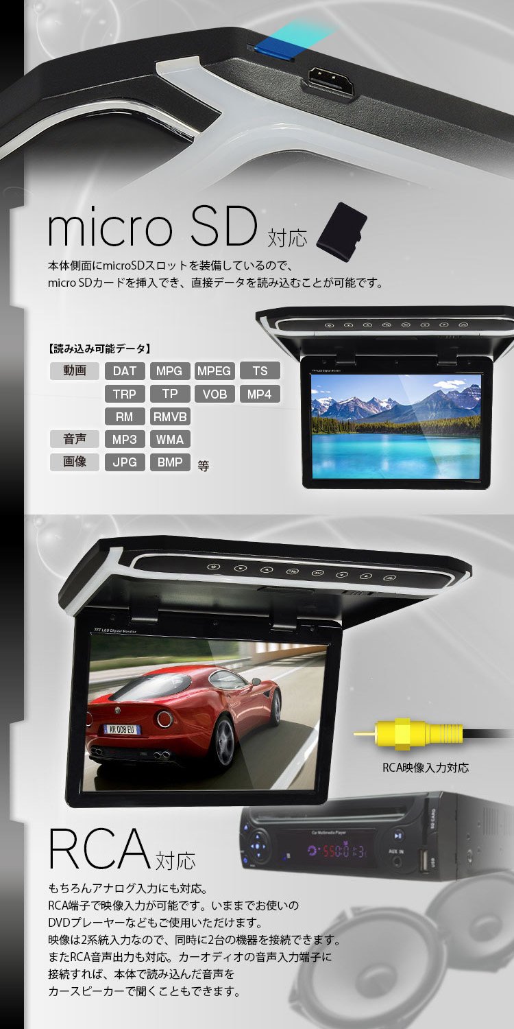 Amazon | フリップダウンモニター 12.1インチ フリップダウン 車載