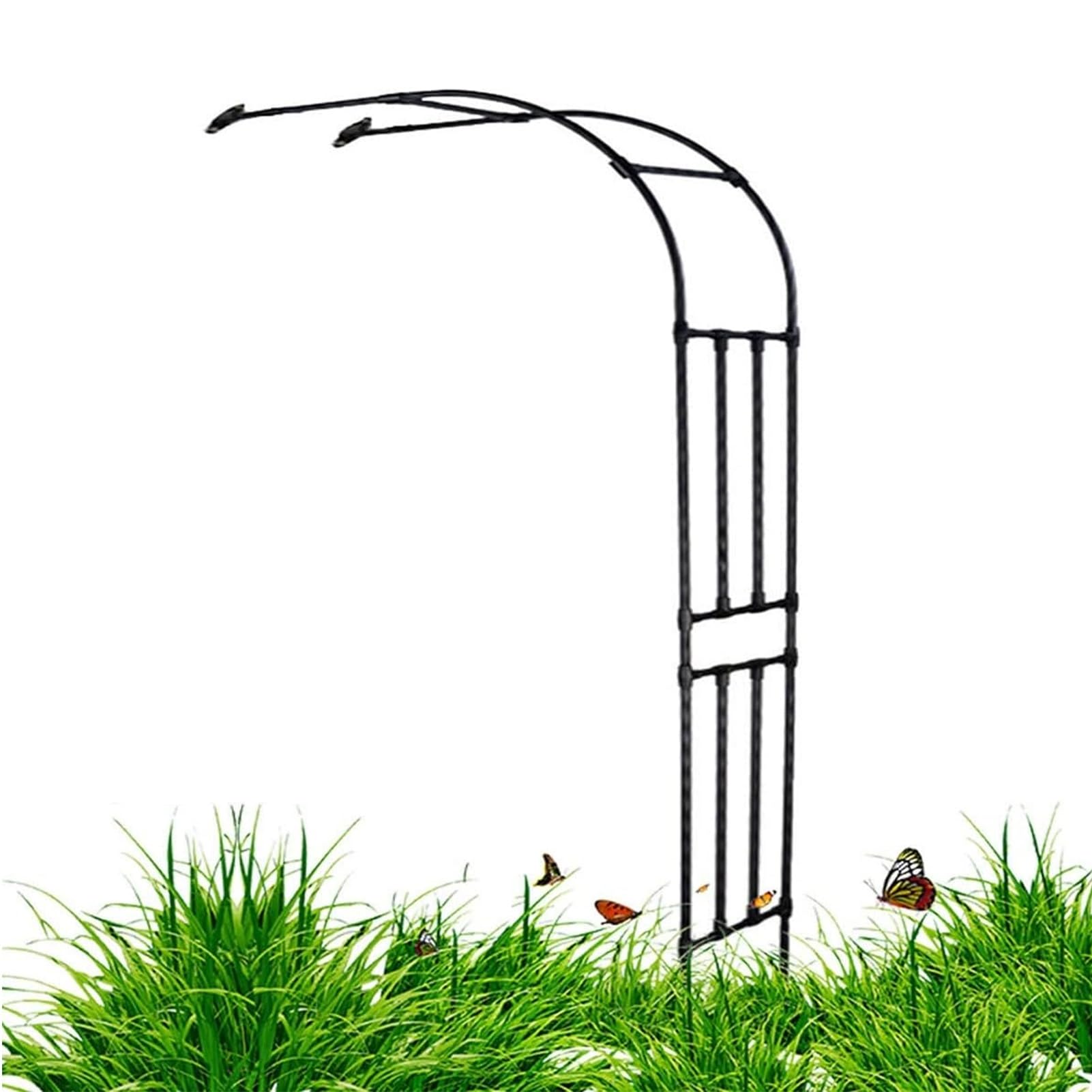 Arche de jardin demi-face en métal support plantes grimpantes extérieur 1,5x2,4m