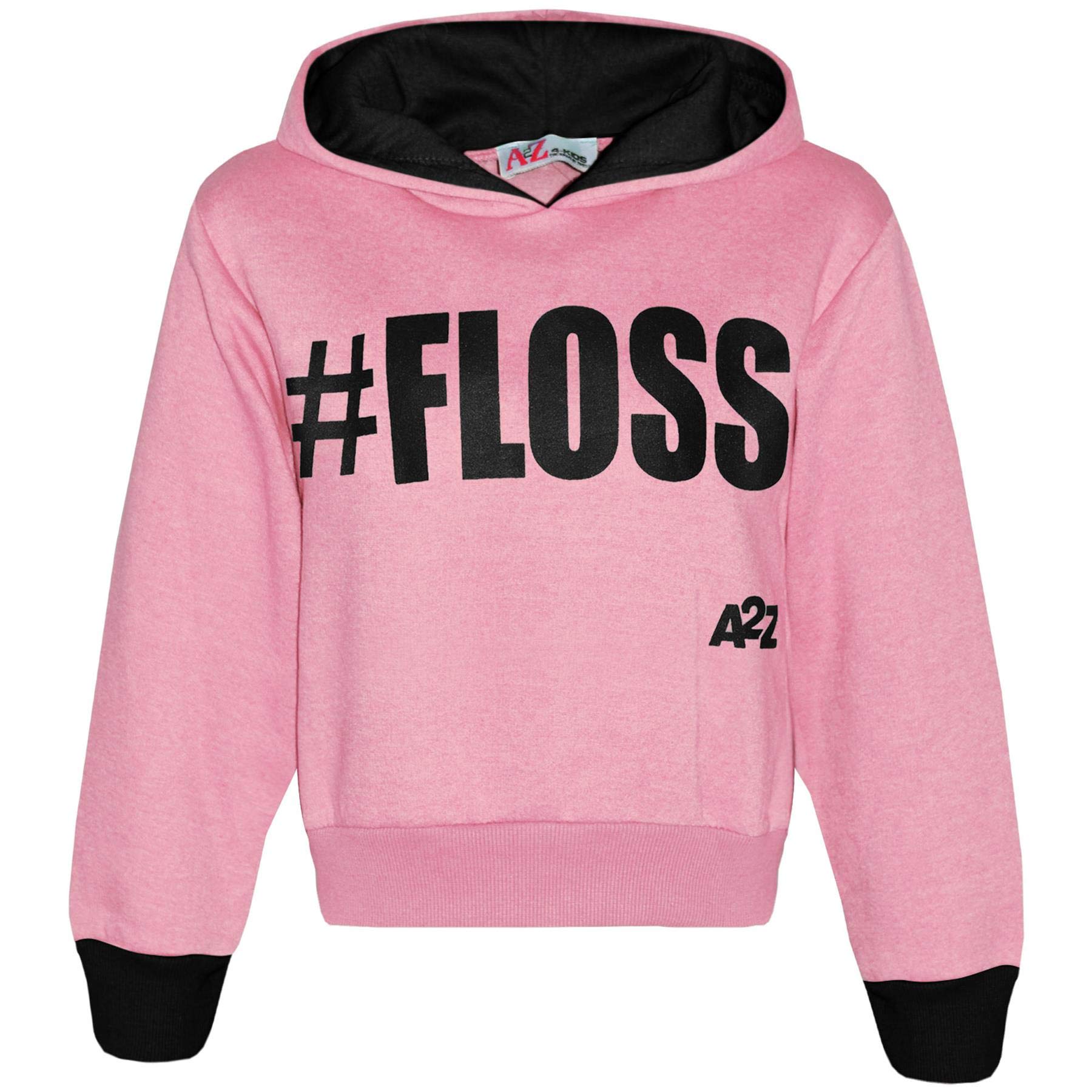 A2Z 4 Kids Mädchen Trainingsanzug Floss Crop Top Jogger Set Zweiteiliges Activewear Outfit Fleece - T.S Crop #Floss Baby Pink 11-12