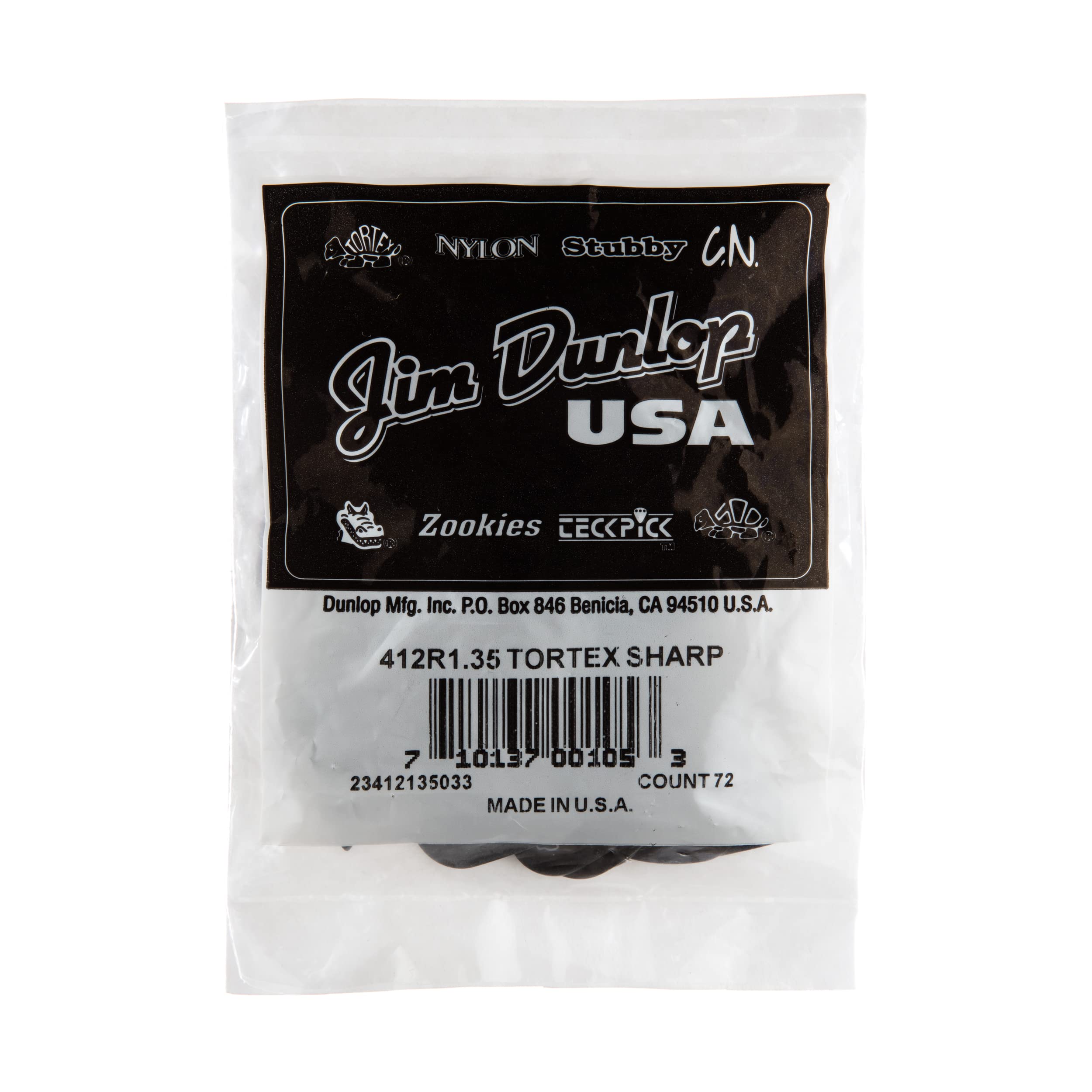 Dunlop 412R135 Pack of 72 1.35mm Plectrums