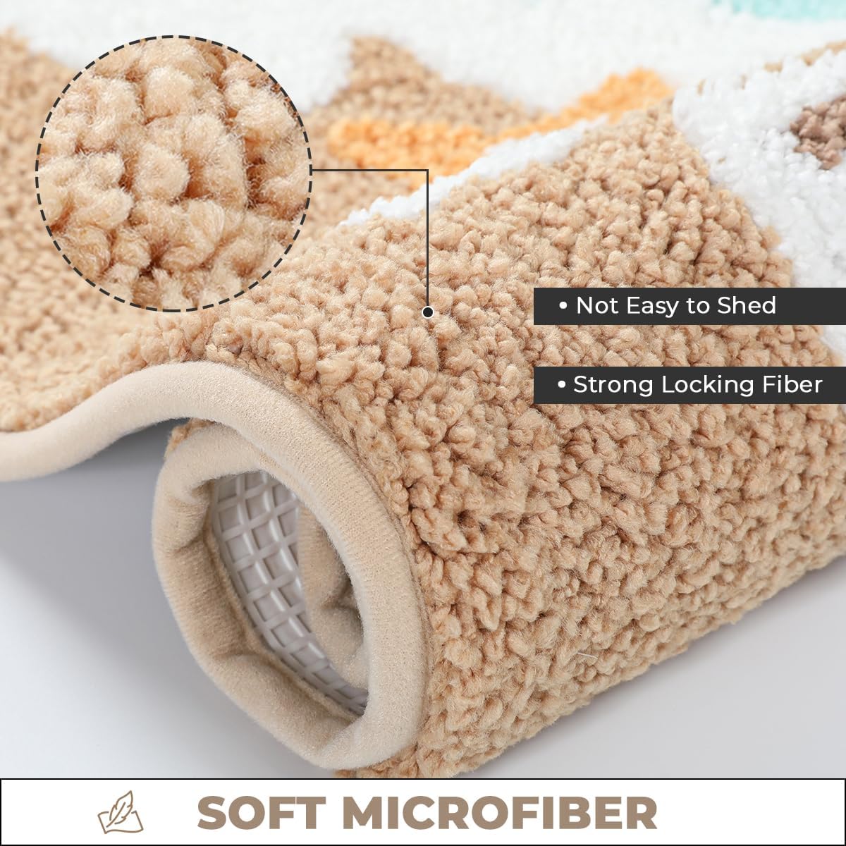 Seaside Beach Bathroom Rug Ultra Absorbent and Non Slip Bath Mat Machine Washable 31 x 20 Inches, Fluffy Carpet for Bath Tub, Bedroom and Living Room, Coast