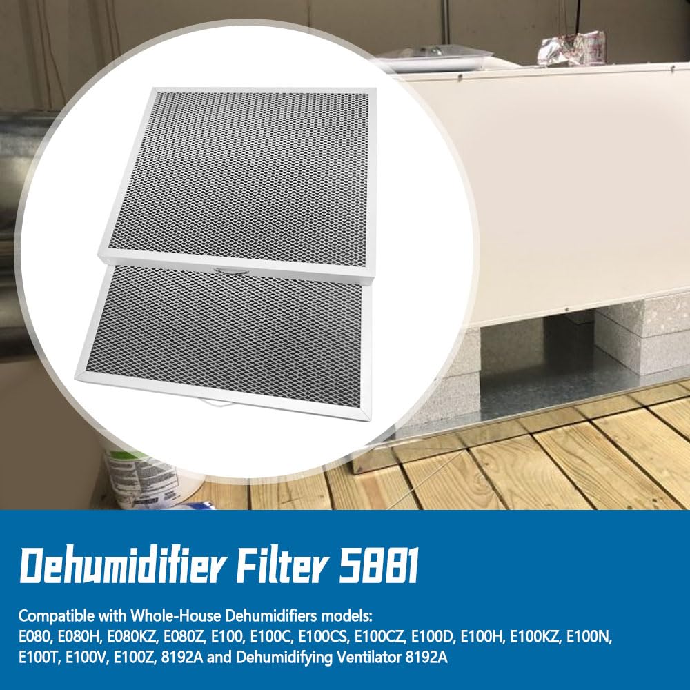 5881 Filtro 2 piezas 14x12x1 apto para Aprilaire E080 E100 8192A Deshumidificador y ventilador deshumidificador, lavable MERV 8 Reemplazo