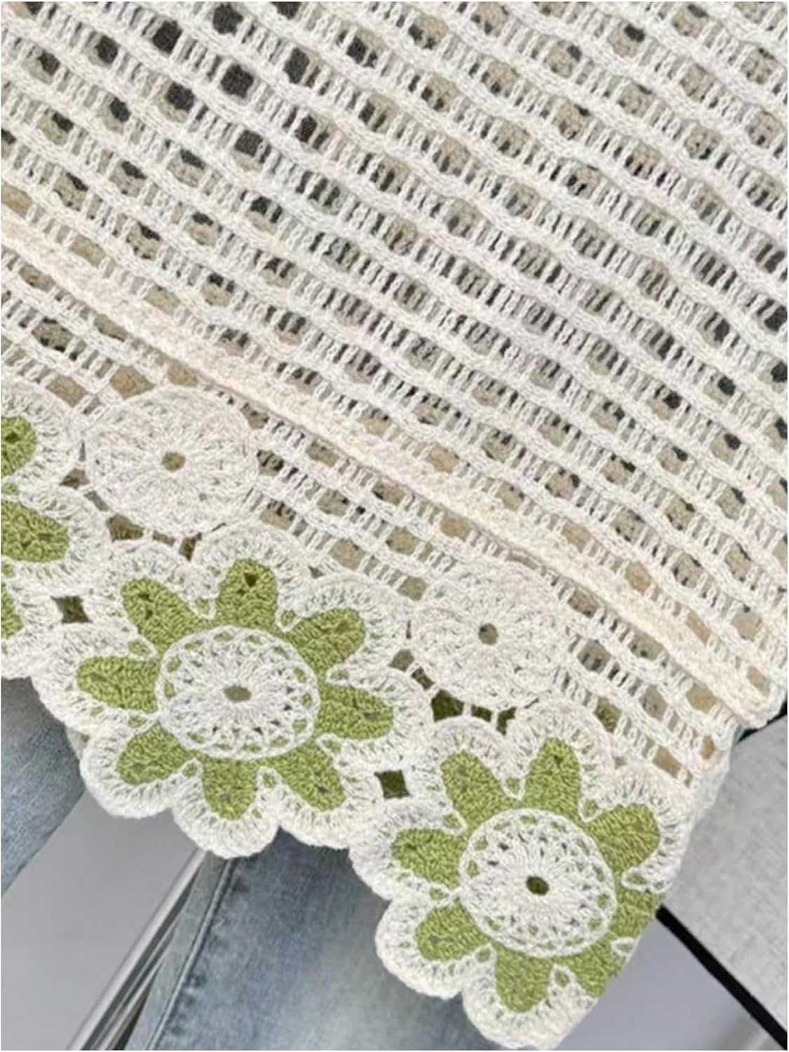 SweatyRocks Women's Floral Hollow Out Crew Neck Sweater Vest Sleeveless Tank Tops Knitwear - Image 4