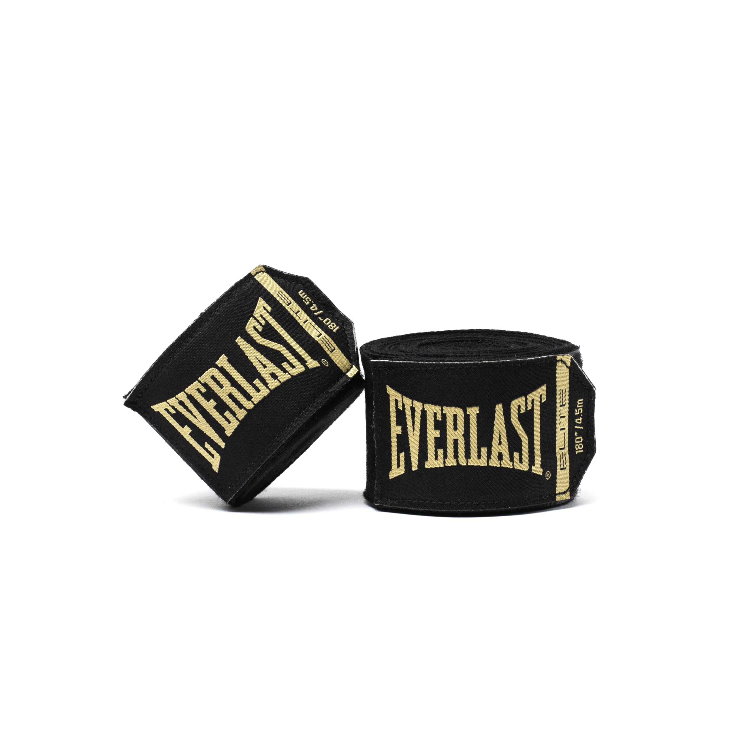 Everlast Elite Hand Wraps Black Boxing Wraps for Boxing Gloves, Sparring Gloves, MMA & Kickboxing, Wide Mouth Thumb Loop, Hook & Loop System, Stretch Nylon/Poly Blend - Authentic Everlast Gear