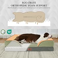 Vista 404 de Comfort Expression Cama ortopédica para perros extra grandes de 45 x 35 pulgadas, cama para mascotas XL de espuma tipo caja de huevos impermeable