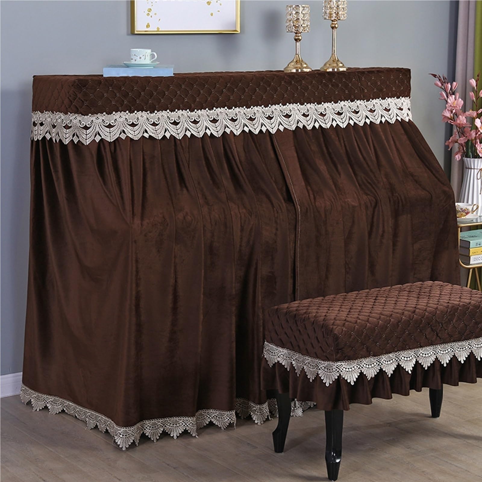 Vollständige Abdeckung Klaviere Staubschutzhüllen Klaviere wasserdicht Kratzfest Sonnenschutz for Klavierräume Ausbildungsschulen Konzertsäle(Double Stool-B3,Regular Size)