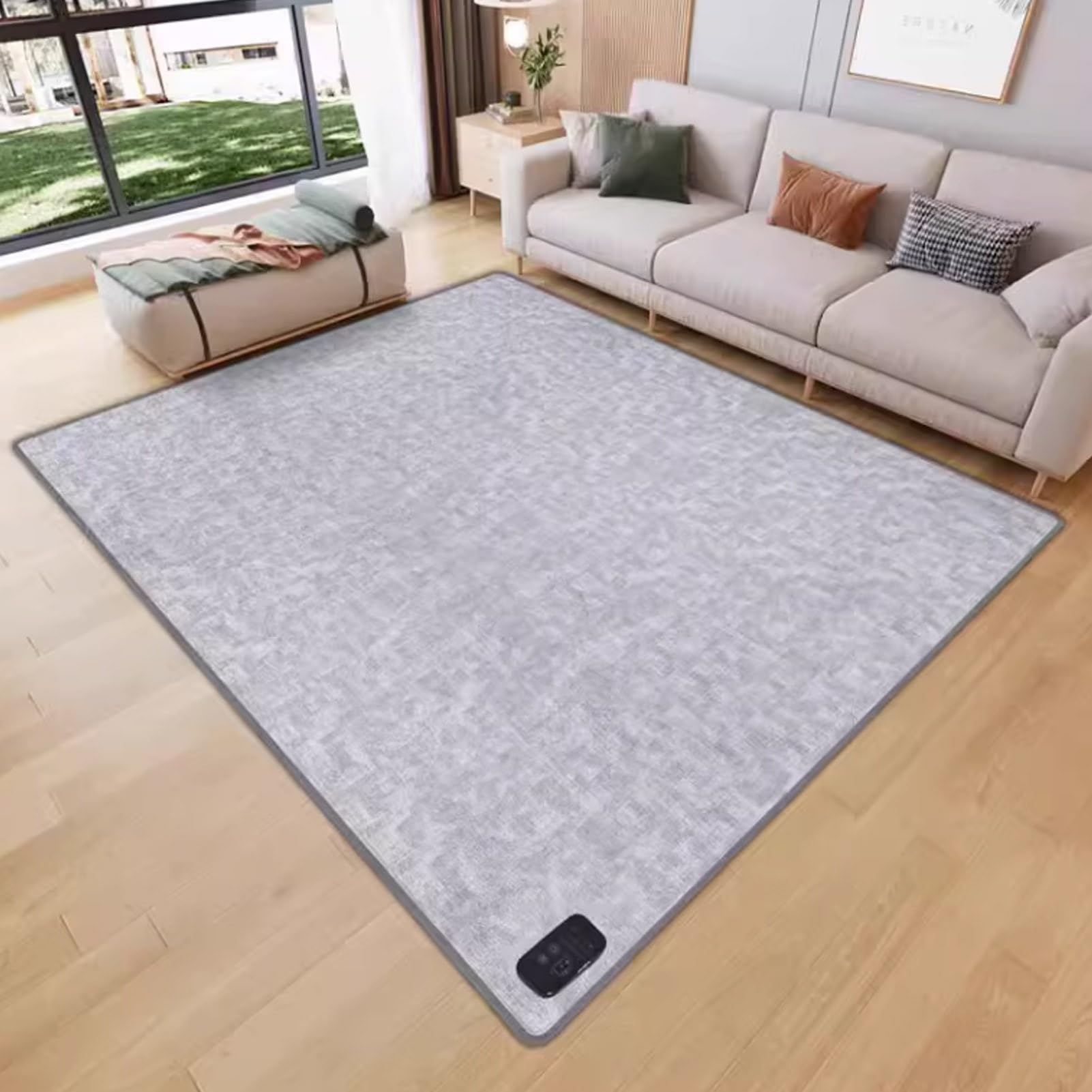 Tapis chauffant en graphène 100x200 cm pour salon avec minuterie