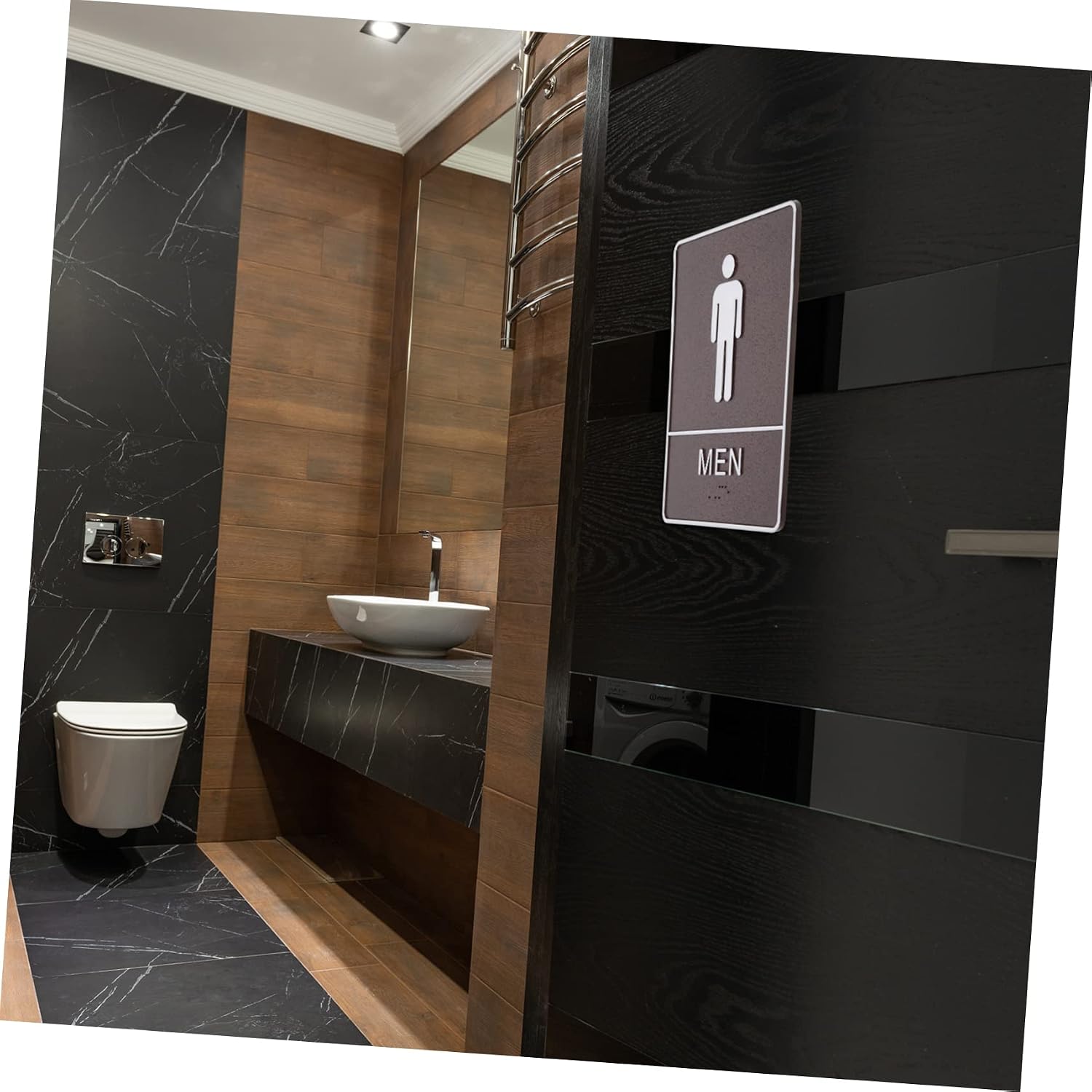 Creative Self-adhesive Gender Toilet Sign Restroom Identification Bathroom Wall Decor for Home Hotels Public Toilets