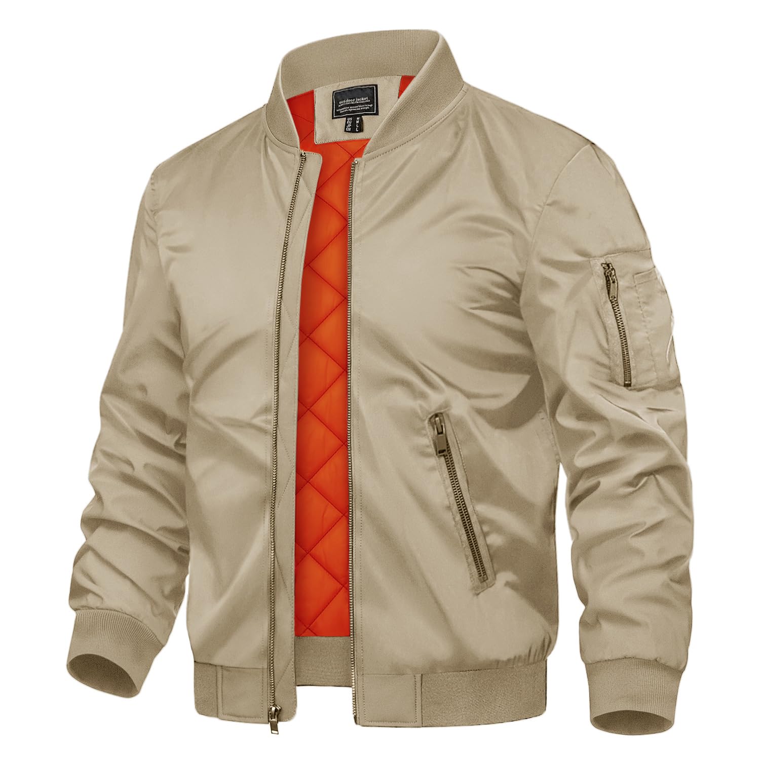 TACVASEN Men's Jackets-Bomber Jacket Fall Winter Warm Windbreaker Full Zip Casual Padded Coats