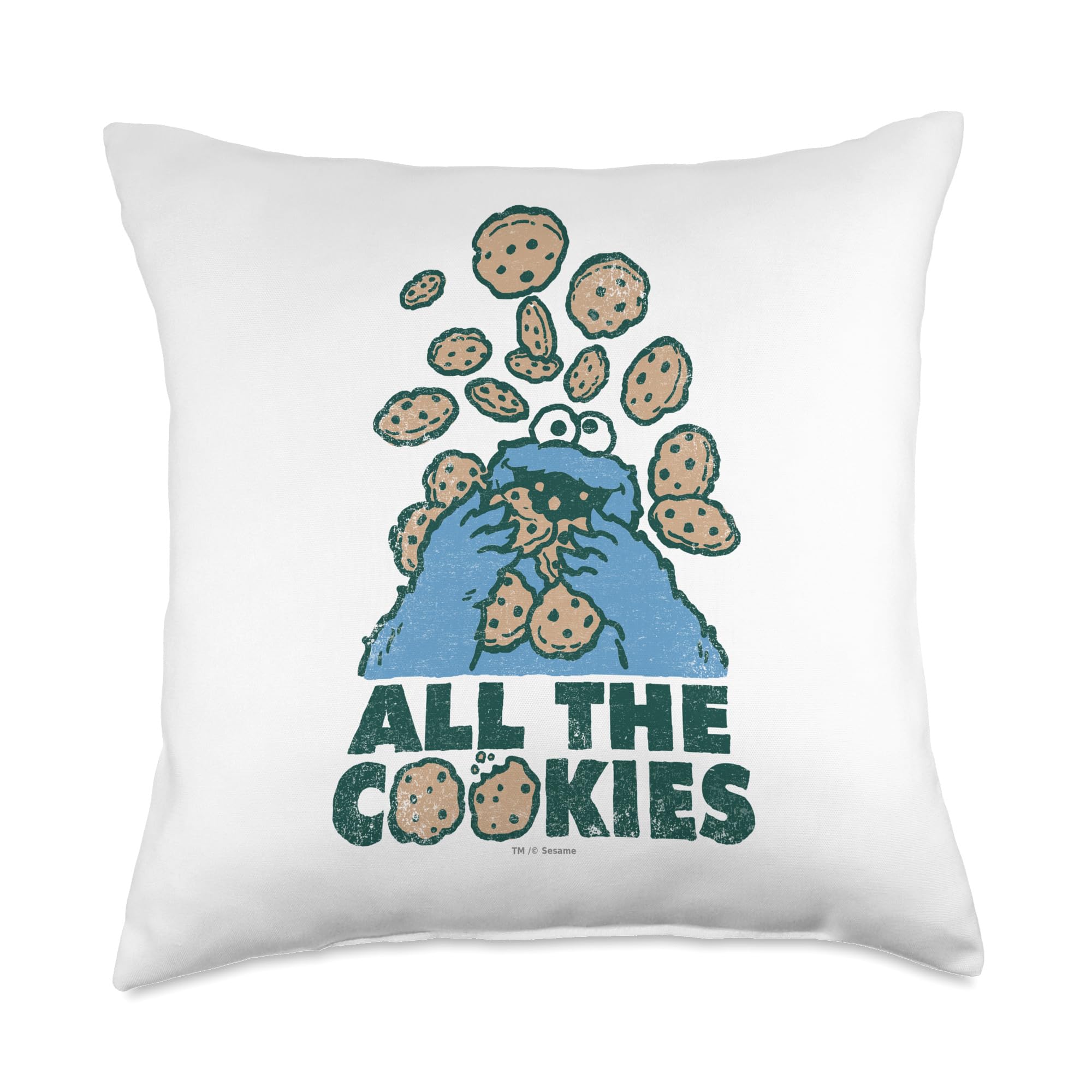 Coussin de decoration Sesame Street Monster All The Cookies multicolore idee cadeau originale