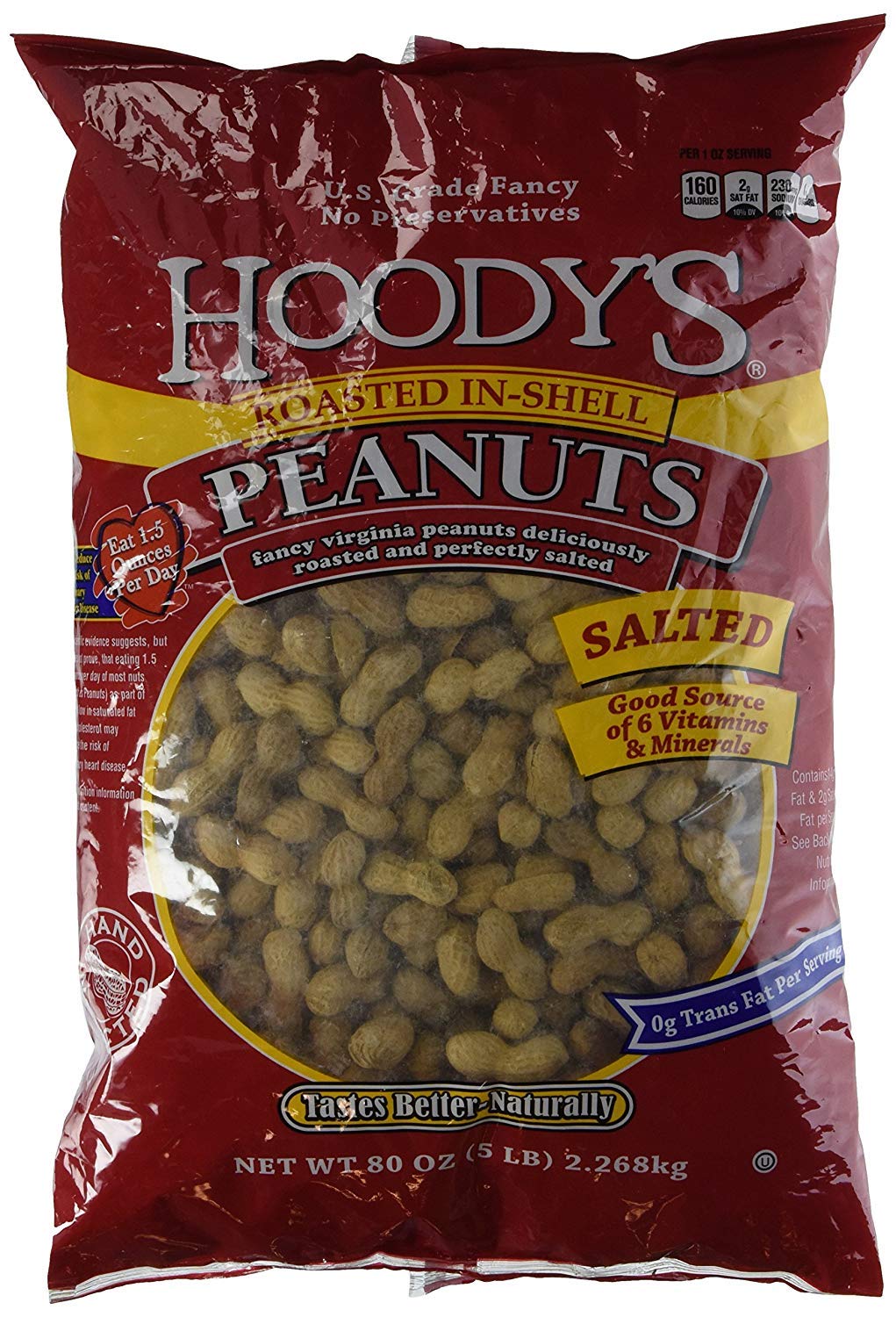 Hoody's in-Shell Classic Roast Peanuts Salted 5 Pounds