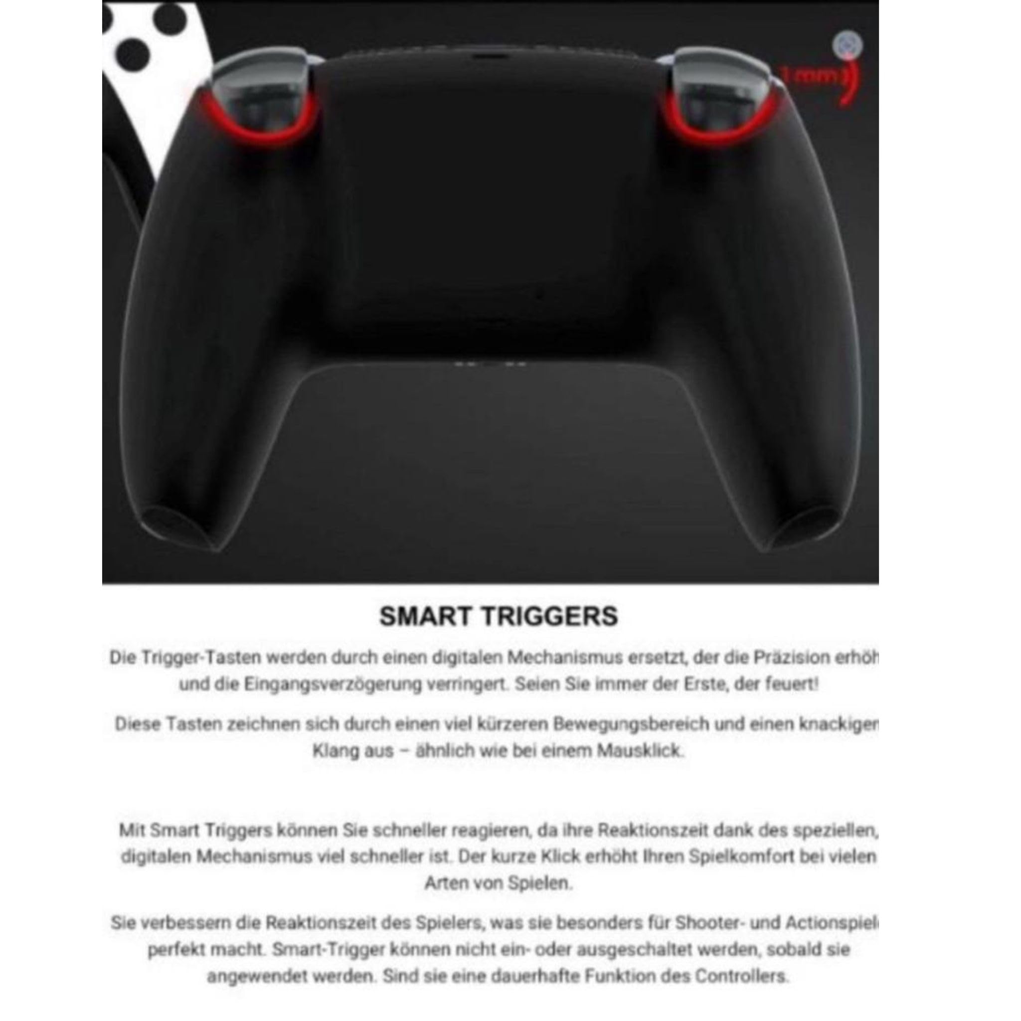 PAJU-TECHNIK Gaming Controller Punisher 2er Paddle, Kompatibel mit PS5 & PC, Hall Effekt Sticks, Analoge Face Click Buttons + Smart Trigger & Bumper, Performance Grip