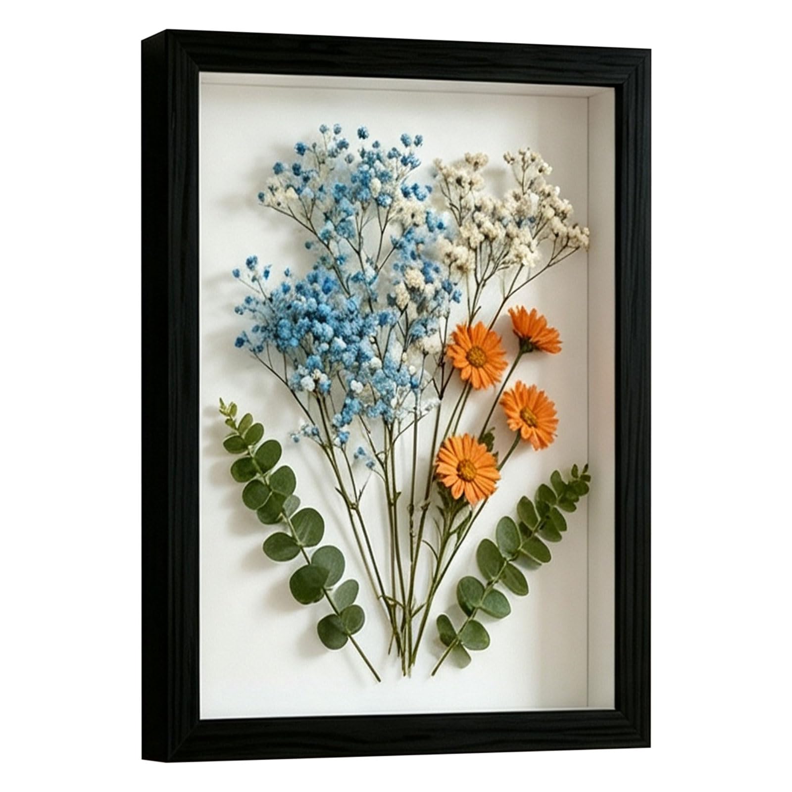 Wooden 3D Shadow Box Frame Set, A4 21x29.7cm Deep Display Photo Frames with Clear Acrylic Front, Freestanding/Wall Mountable for Medals Dried Flowers Wedding Bouquets Handcraft Home Decor