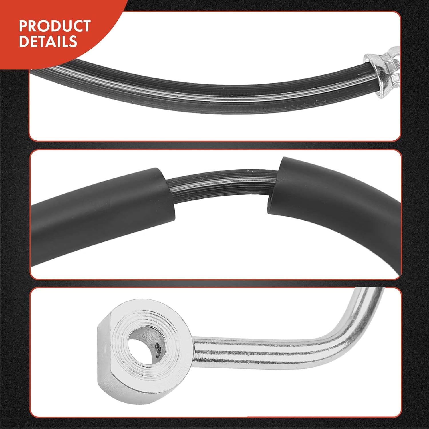 A-Premium Front Driver Brake Hydraulic Hose Compatible with Select Jeep Models - Liberty 2002-2005 2.4L, 2005-2006 2.8L, 2002-2007 3.7L
