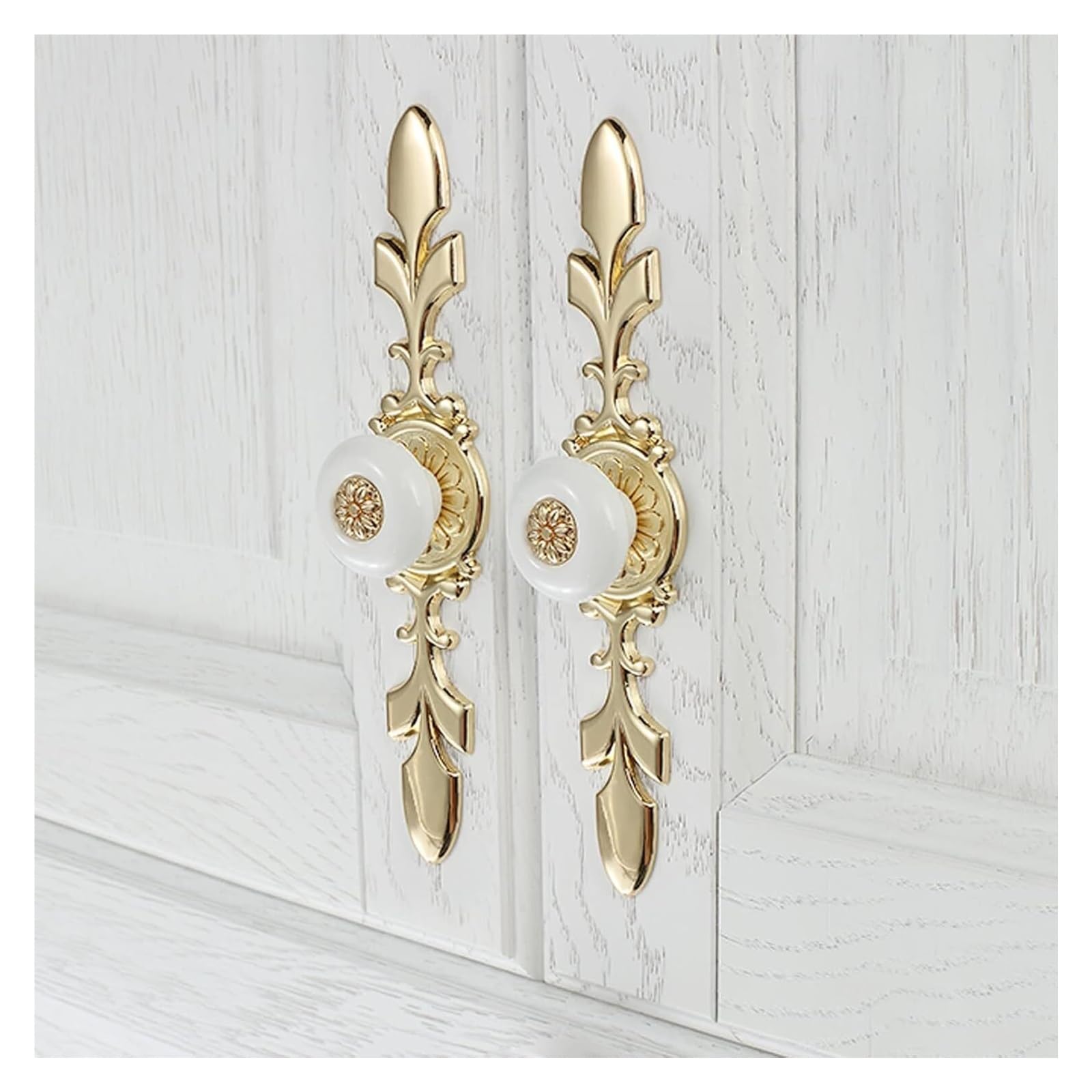 Mbhhu One Color Hidden Drawer Pulls，2 Pcs Drawer Knobs Cabinet Pull Handles,European Style Ceramic Pull Handle Zinc Alloy Door Pull Handle Wardrobe Cupboard Pull Handle, For Drawer Dresser