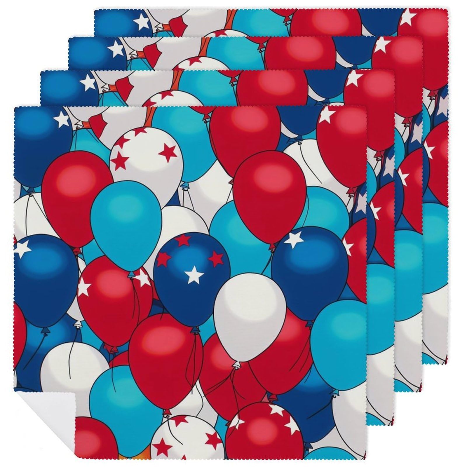 Serviettes de table durables motif ballon lot de 4 en textile absorbant haut de gamme 47x48cm