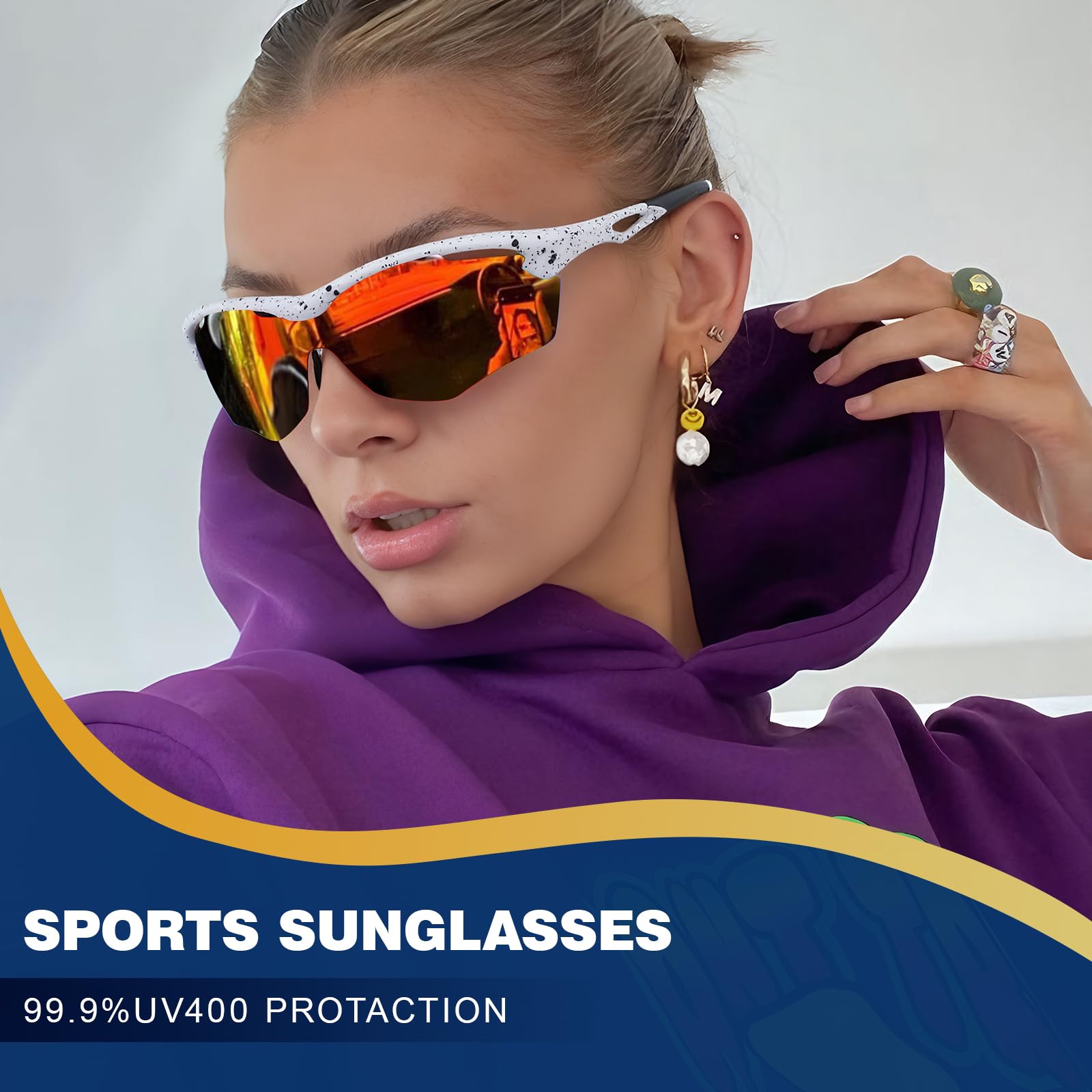 Spolaryzowane sportowe okulary przeciwsłoneczne mężczyźni kobiety ochrona UV400 prostokątne okulary przeciwsłoneczne do biegania kolarstwa baseball wędkarstwo