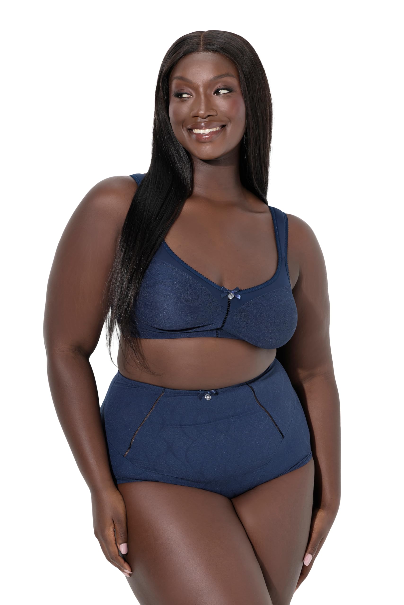 Ulla Popken Damen große Größen Übergrößen Plus Size Shaping-Maxislip, unterlegte Spitze, High Waist 847507