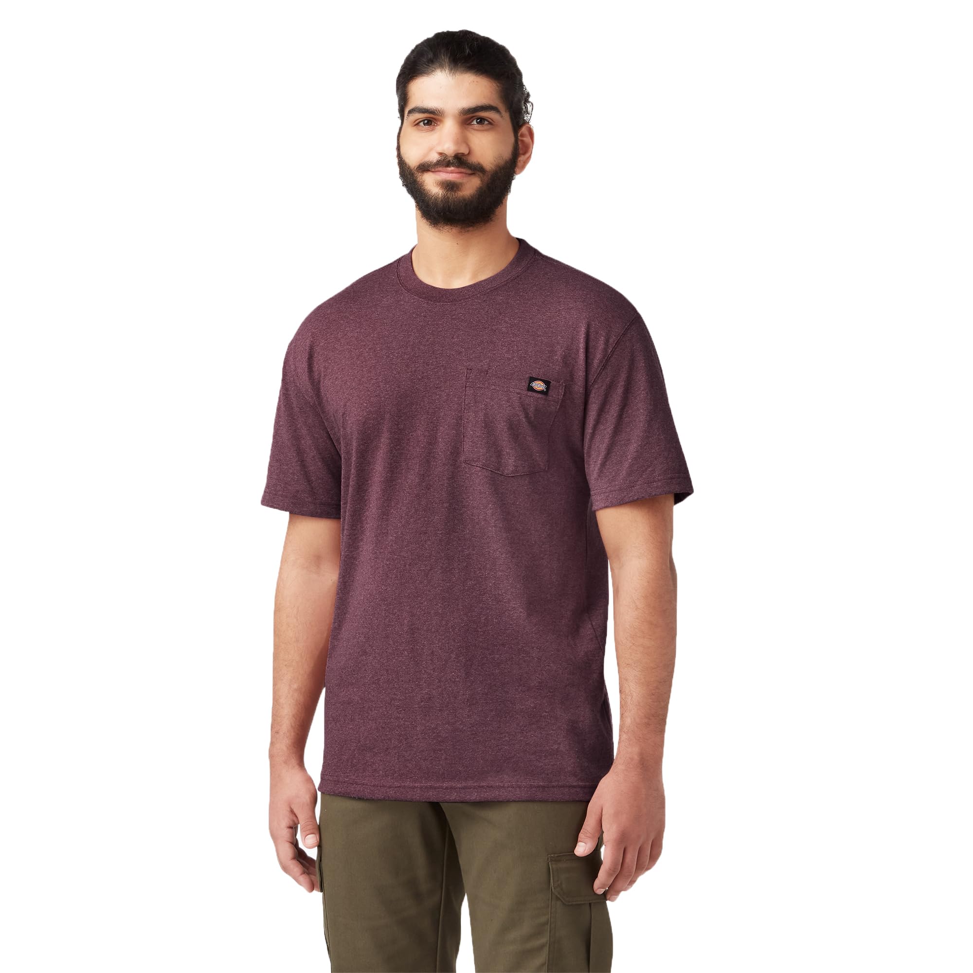 Dickies Men's Heavyweight Crew Neck Short Sleeve Tee Big-Tall T-Shirt, Burgundy Heather, XXL