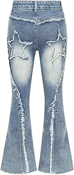 希少レアy2k00sjapaneselabelfringeflare denim Vintage Y2K Angels Low Rise Bell Bottom Flare Blue Denim