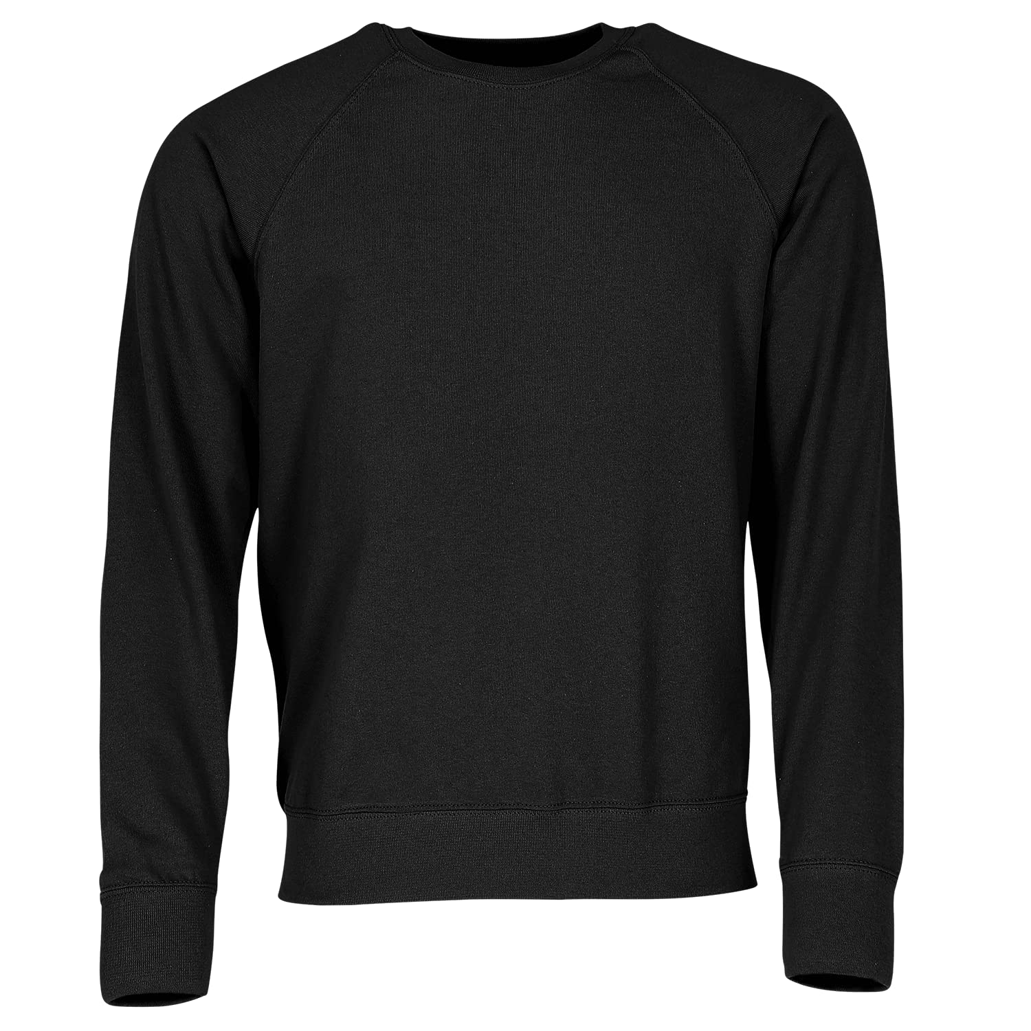 Fruit of the Loom Men Raglan Lightweight Sweater, Black (Black), Medium