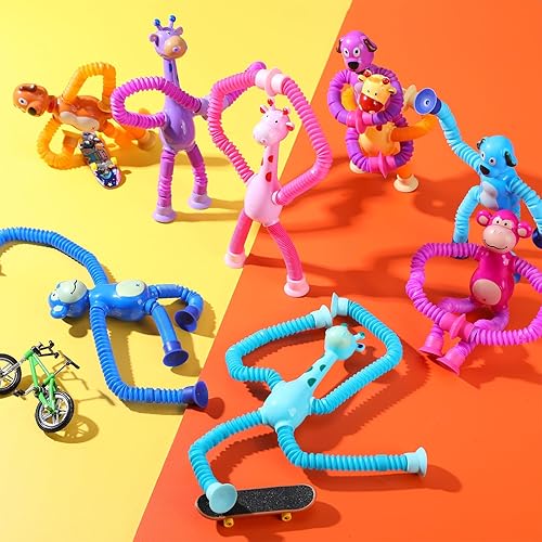 Miniatura 4 de Poen Paquete de 12 juguetes telescópicos con ventosa, juguetes sensoriales, juguetes para ansiedad, divertidos rellenos de calcetines para