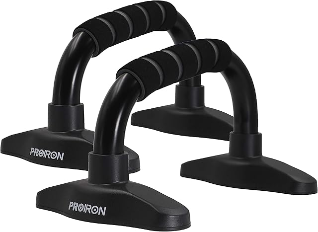 PROIRON Push Up Bar Stands, Push Up Handles with Non slip Foam Grip for Chest Press, Home Gym Fitness Exercise, Strength Training (1 pair Black)