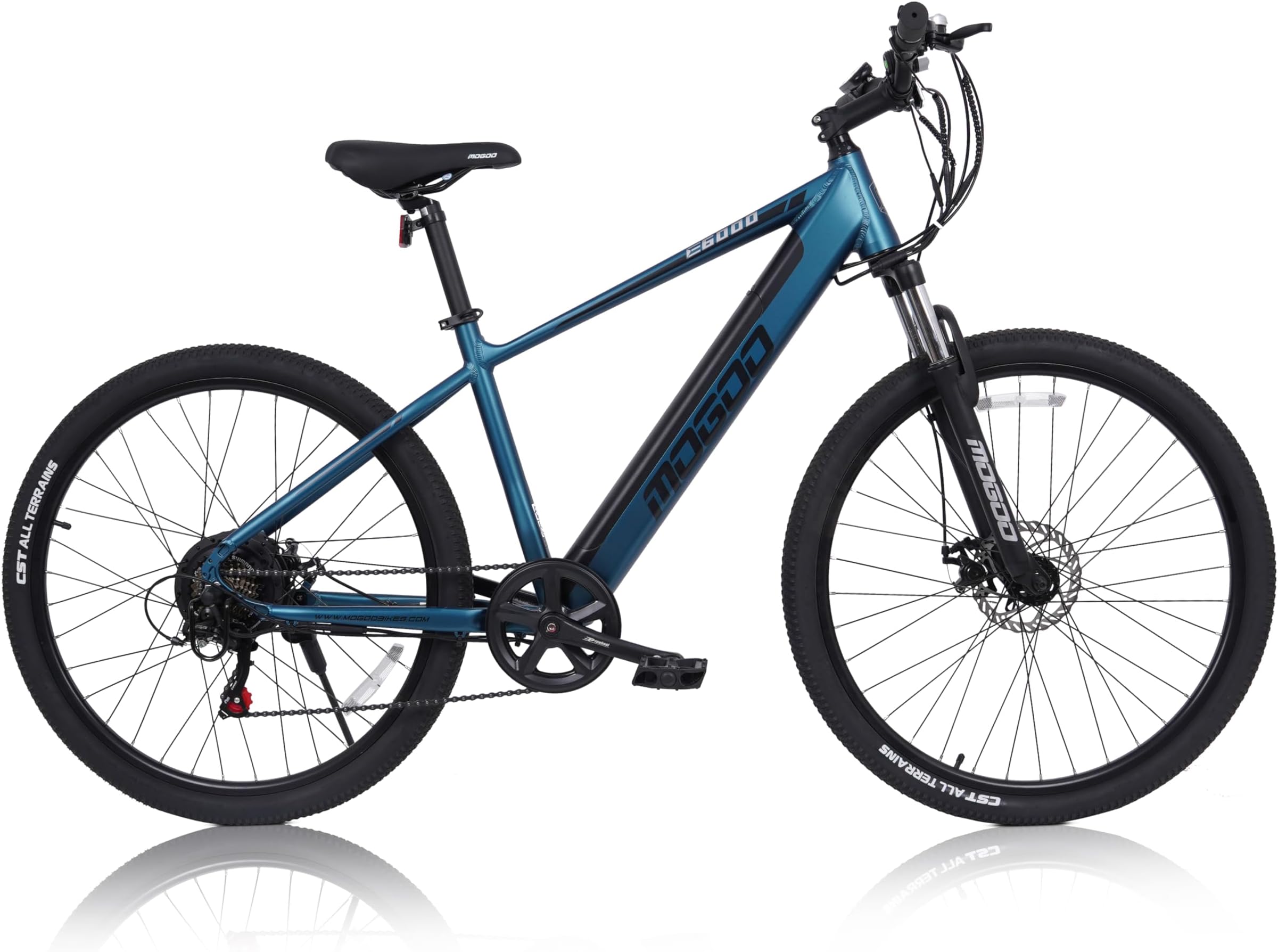 Mogoo E6000 27.5" E-Bike for Adults, Shimano 7-Speed, 350W Motor, 36V 10.4AH Battery, Disc Brakes, Lightweight Commuter, Suspension Mountain Bike, Pedal Assist, 35KPH, 80KM Range, Electric Adult Bike