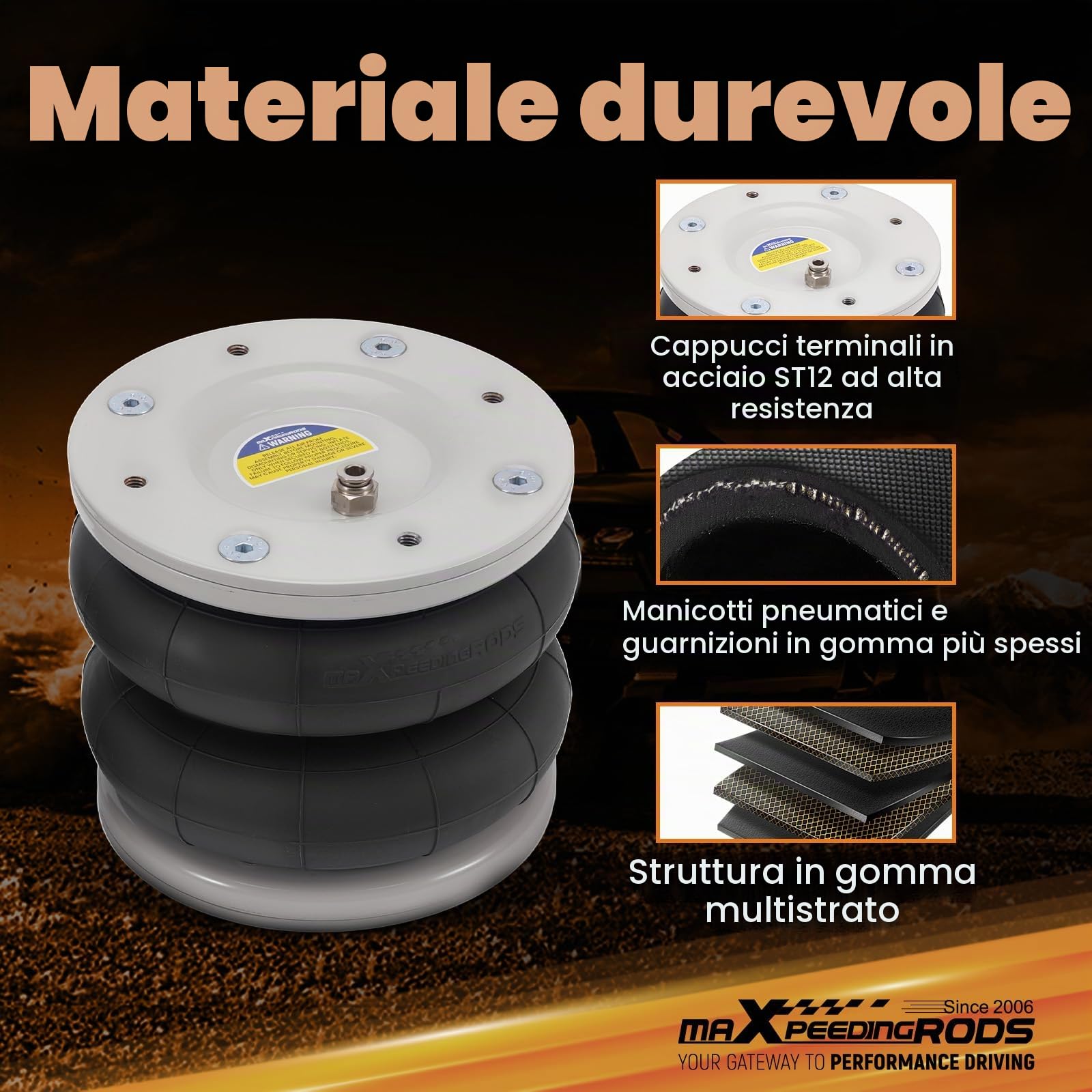 maXpeedingrods Sospensioni pneumatiche per Mercedes Benz Sprinter 2006-2020, carico massimo 4000 kg (trazione posteriore e trazione anteriore)