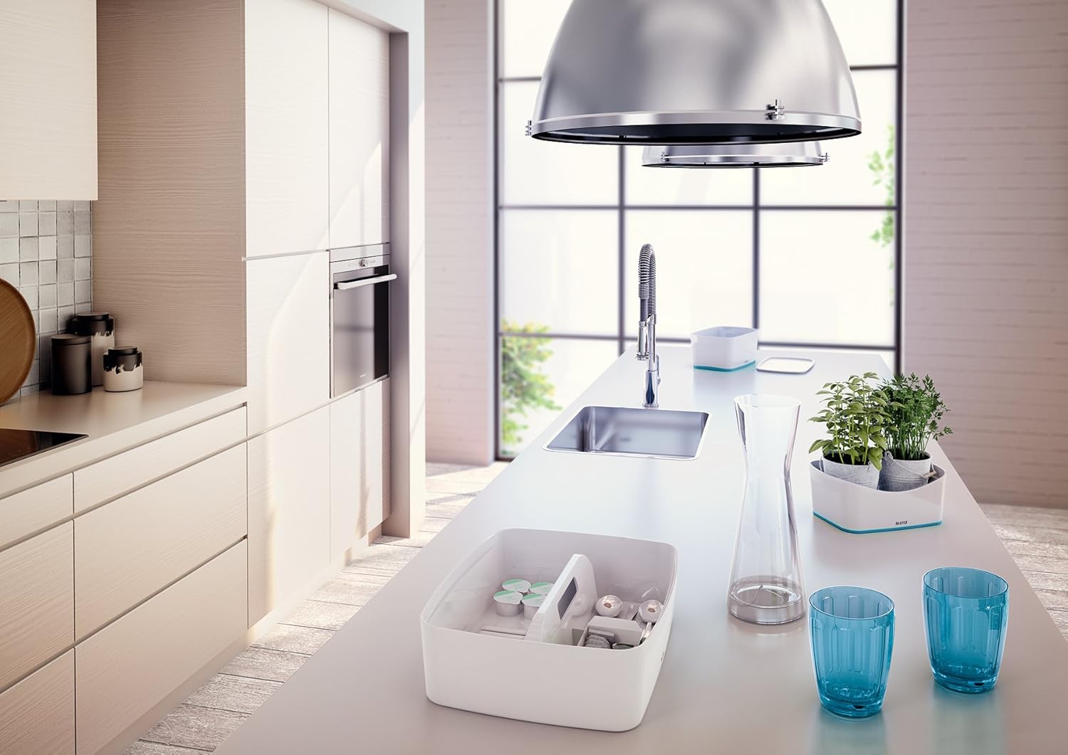 Leitz MyBox Storage Tray, waterproof ABS, Blue Metallic