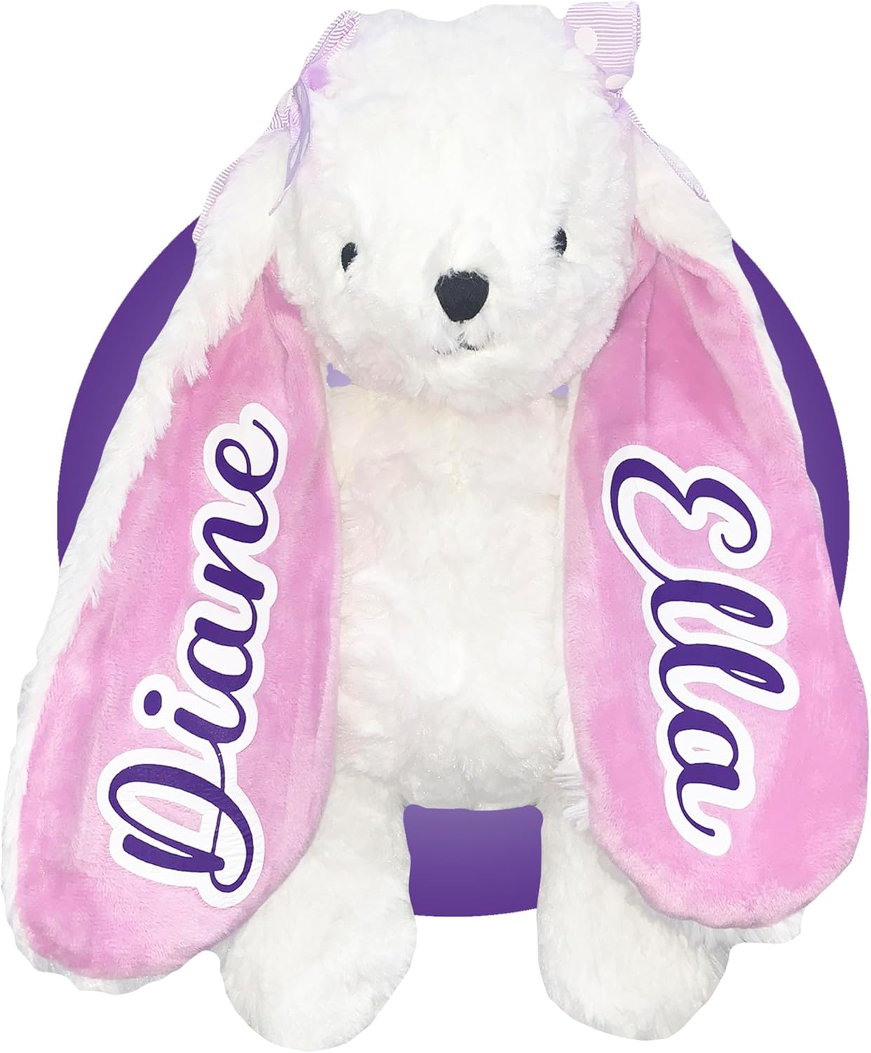Personalized Bunny Plush - Stuffed Bunny - Easter Bunny Stuffed Animal - Add Your Own Message - Easter Bunny Toys for Kids - Easter Stuffed Animal