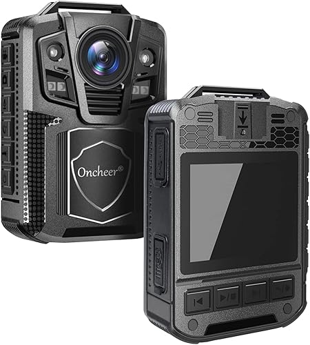 1080P Patrol Police - Cámara infrarroja de visión nocturna con tarjeta SD 64G, clip de hombro y cintura, grabadora de audio Vedio Bodycam con