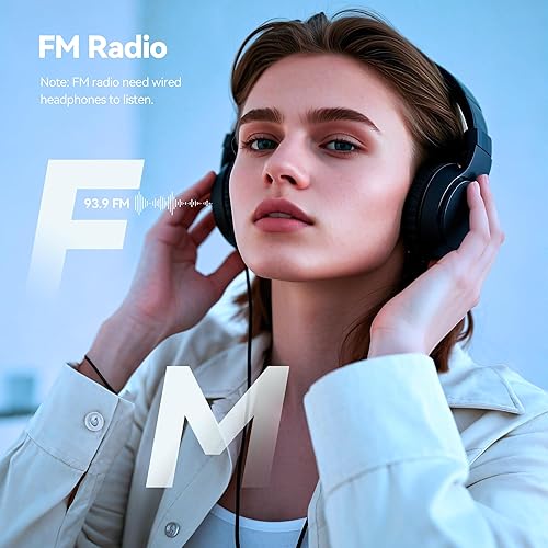 Miniatura 6 de AGPTEK Reproductor MP3 de 64 GB con Bluetooth, M3 Reproductor de música de 2.4 pulgadas con altavoz y radio FM, botones táctiles, soporta hasta 128