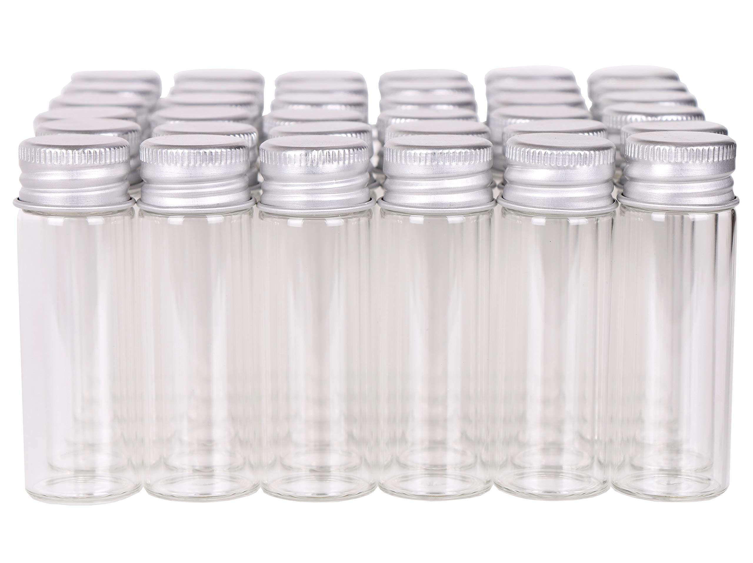 MaxMau 100 Tiny Glass Bottles Clear Small Vials 15ml Empty Mini Jars