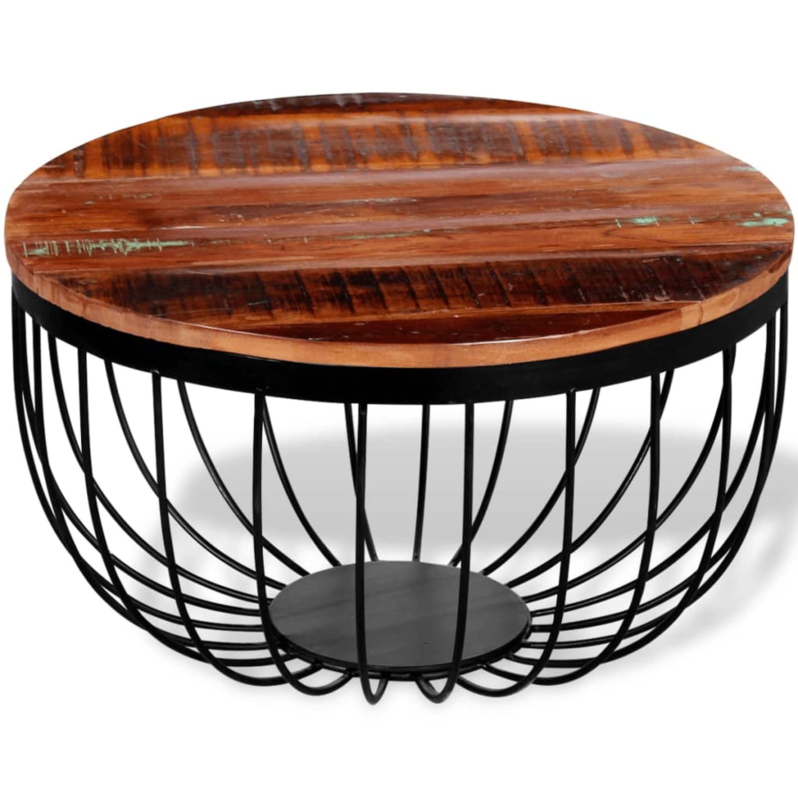 Homgoday Table basse en bois recyclé massif, table d'appoint, table d'appoint pour salon, salle de réception d'invités, chambre à coucher et mobilier de bureau