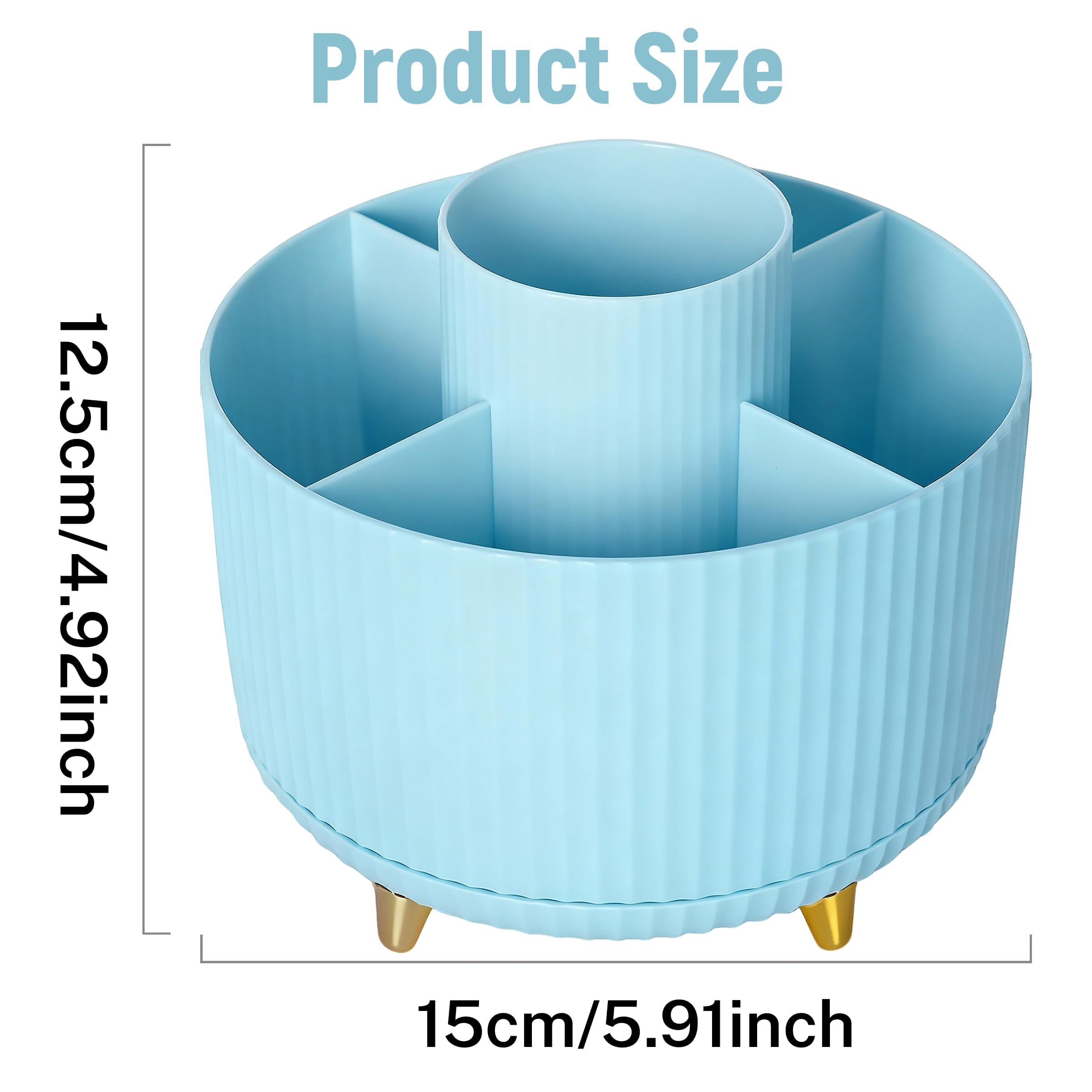 ZHABAYEN Desk Organiser, 360-Degree Rotating Pen Holder, Pencil Holder for Desk Pen Pencil Holder Desk Organiser - Image 2