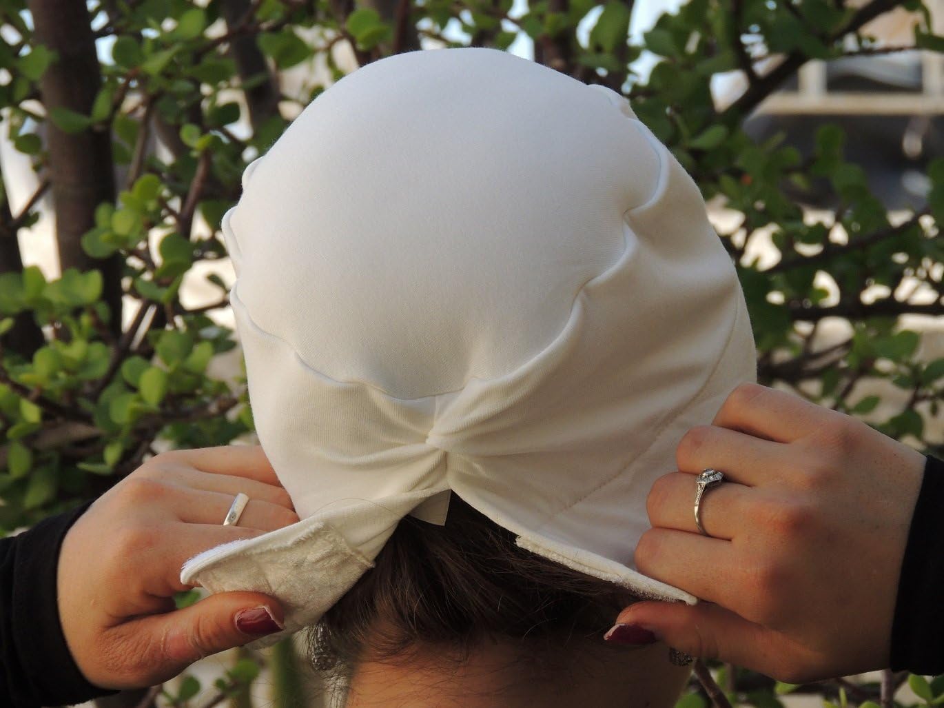 Tichel Volumizer & Anti Slip Headband Headcovering Headscarf White