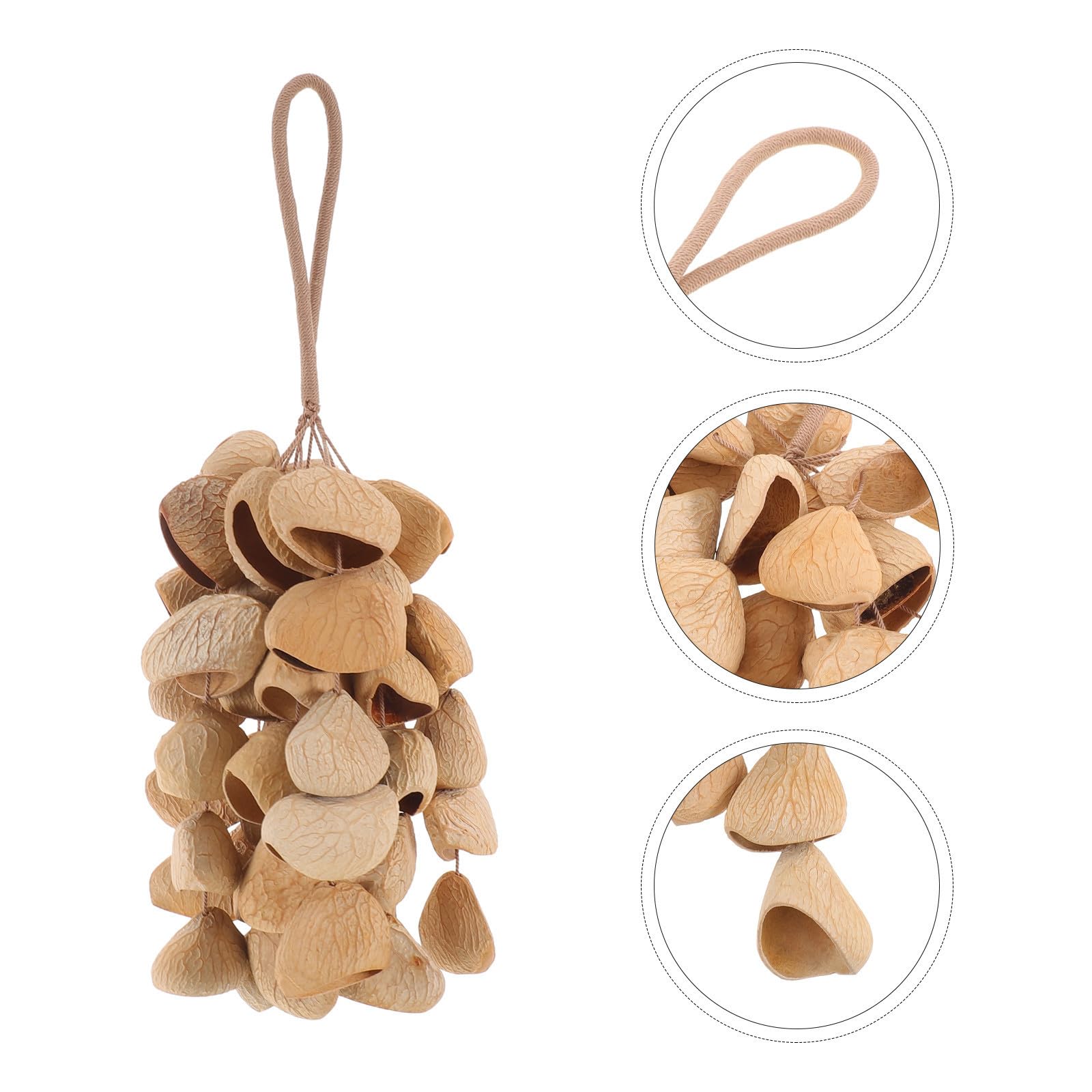 TOYANDONA Carillon Éolien Artisanal en Coquille, Suspension Unique Kaki,