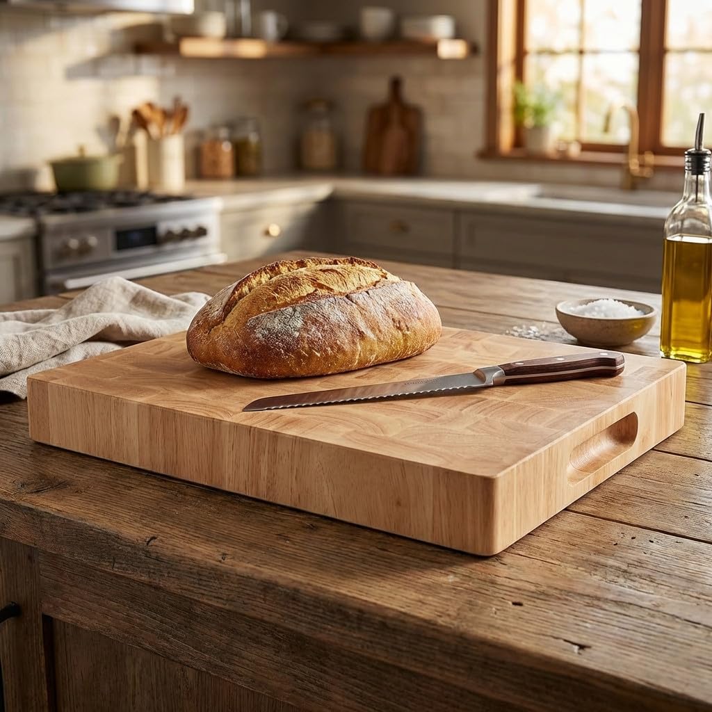 Suinga Tagliere in legno robusto per il taglio del pane (33 x 25 cm)