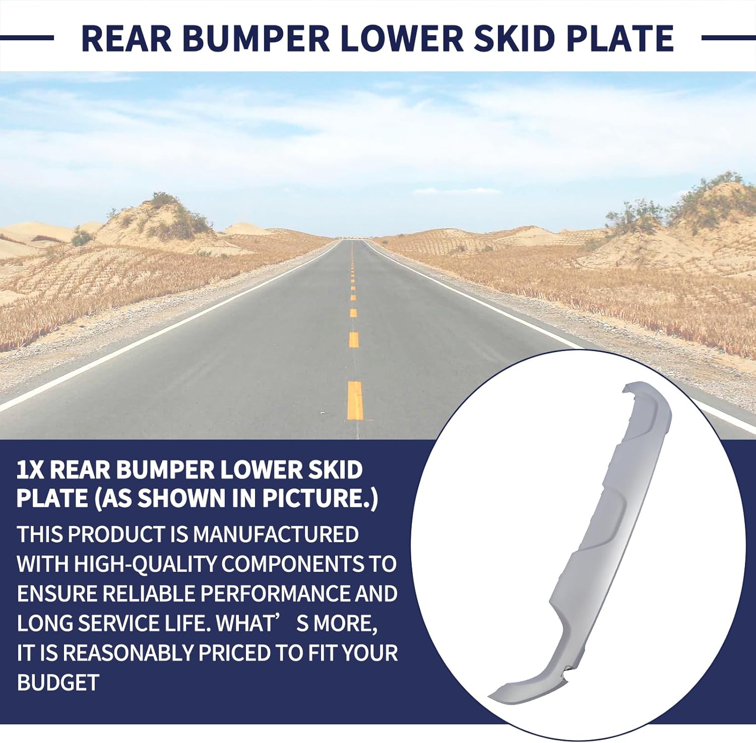 Rear Bumper Lower Skid Plate Panel 86671-S8000 Compatible with Hyundai Palisade 2020 2021 2022 Rear Bumper Guard Cover 86671S8000