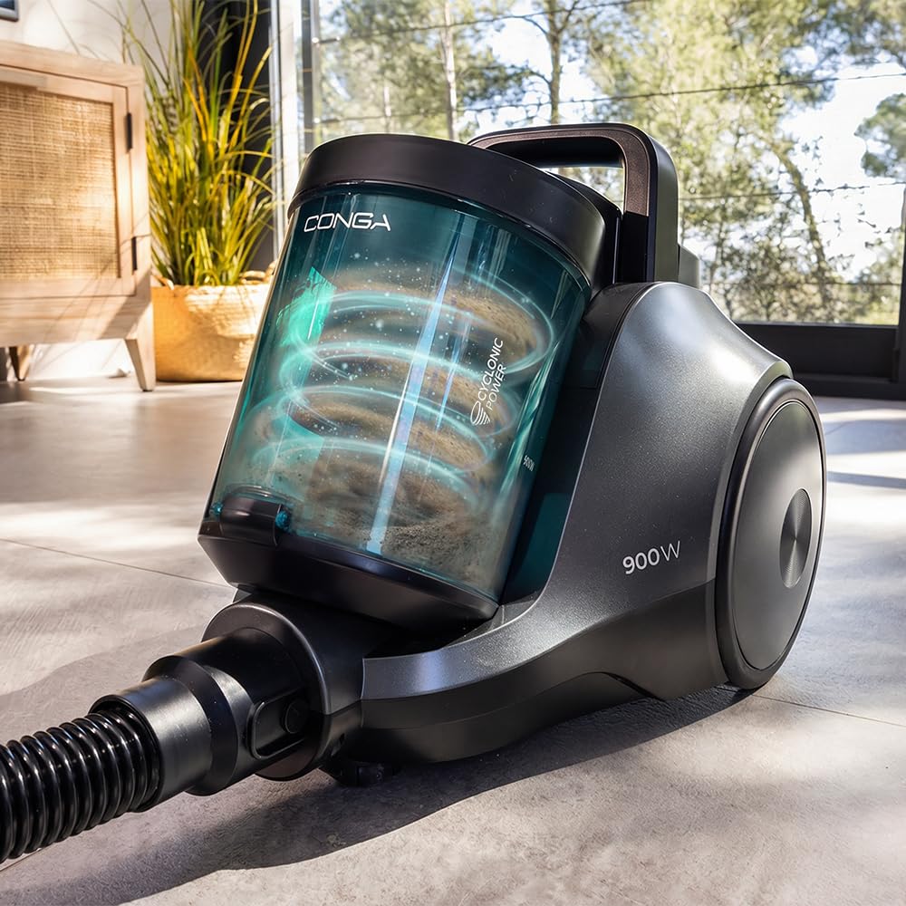 Cecotec Aspirateur Traîneau sans Sac 2,5L Conga Rockstar Cyclonic Pro. 900W, Puissance d'Aspiration 19Kpa, Régulateur de Puissance, Inclut Cyclonic System, Filtre HEPA, Rayon d'action 6m