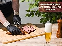 Vista 4 de Juego de 4 guantes de algodón lavables y 100 guantes desechables de nitrilo, sin látex ni polvo para la barbacoa